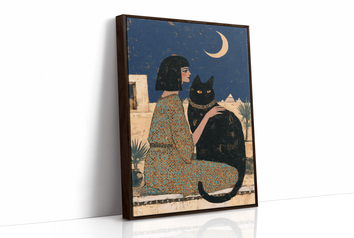 Moonlit Audience With Her Cat