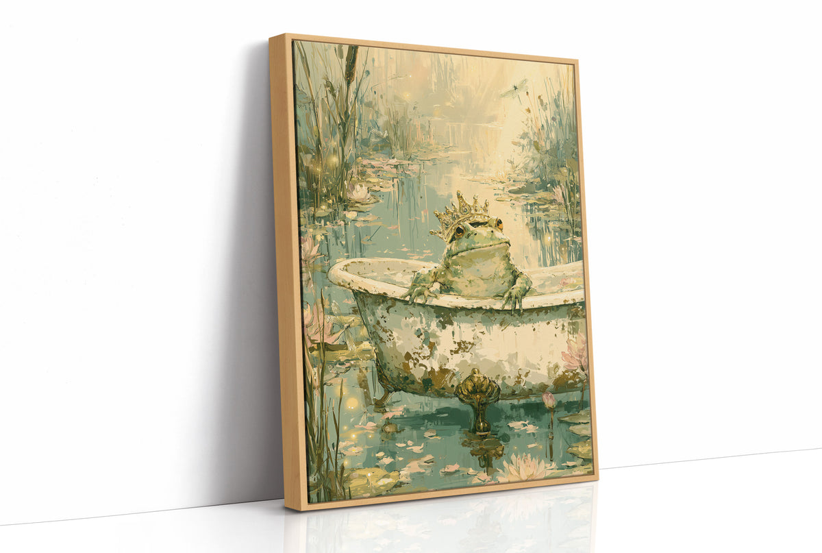 The Frog Prince's Bath — Fairy Tale Pond Painting