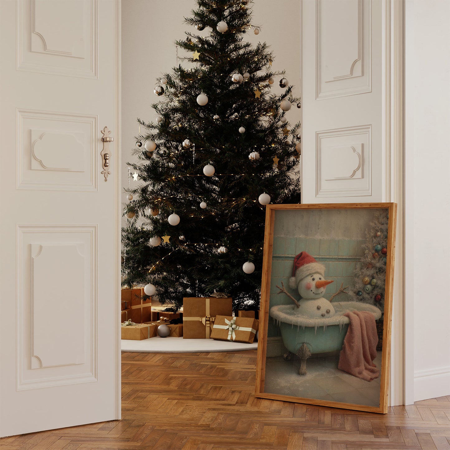 Snowman Takes A Warm Bath