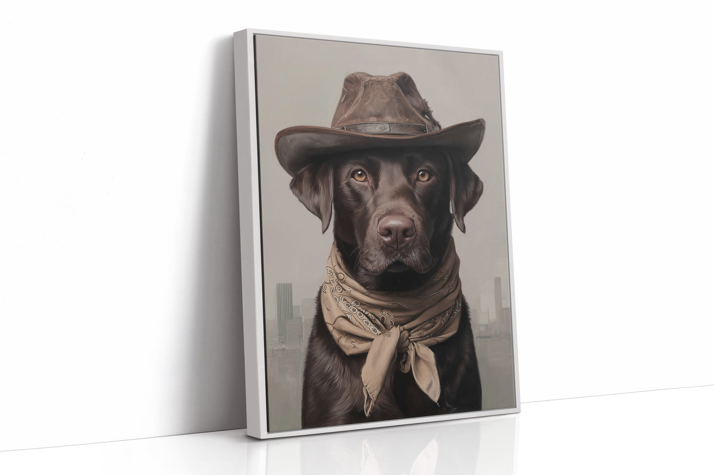 Chocolate Lab Rides The Range