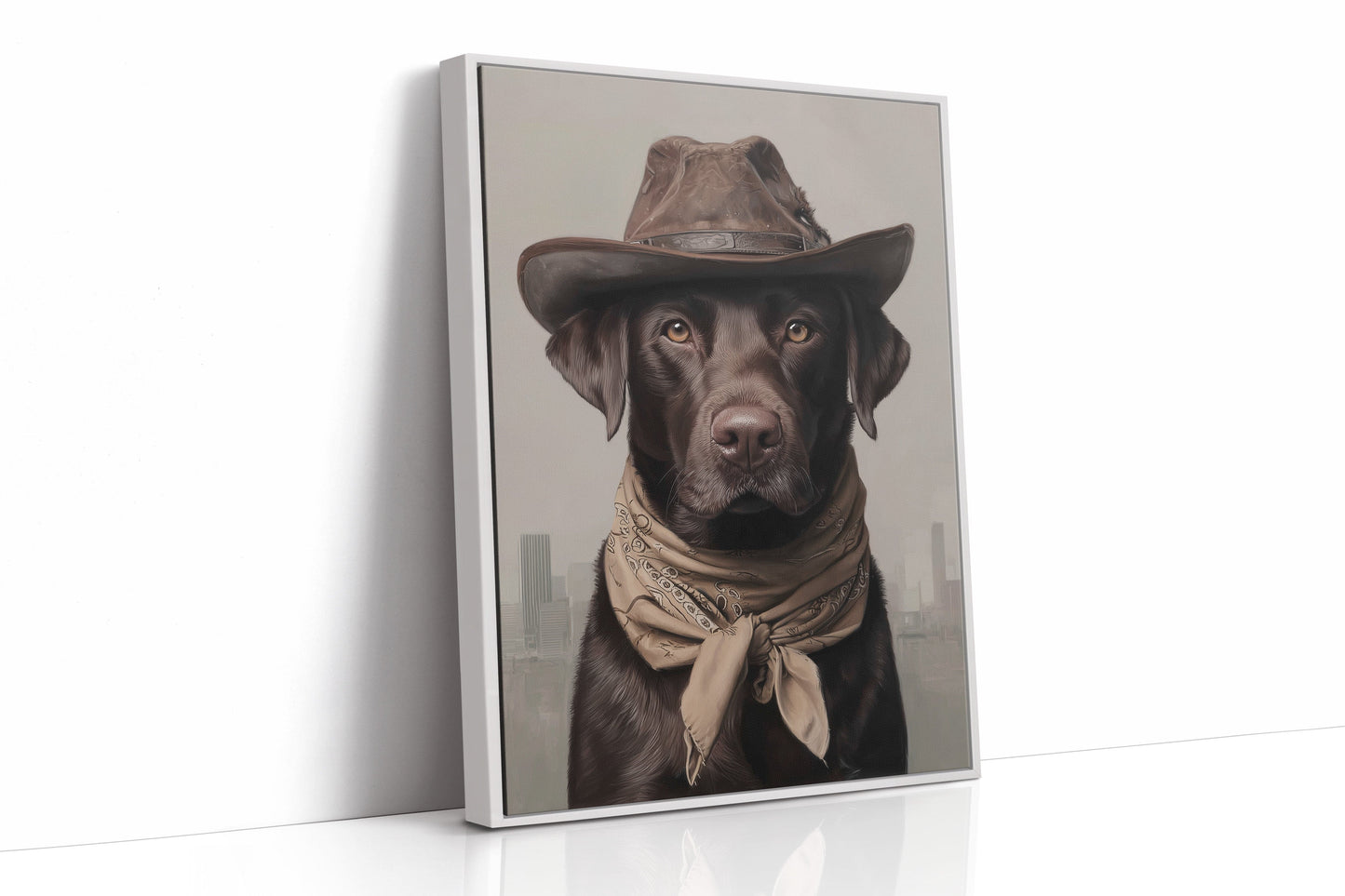 Chocolate Lab Rides The Range