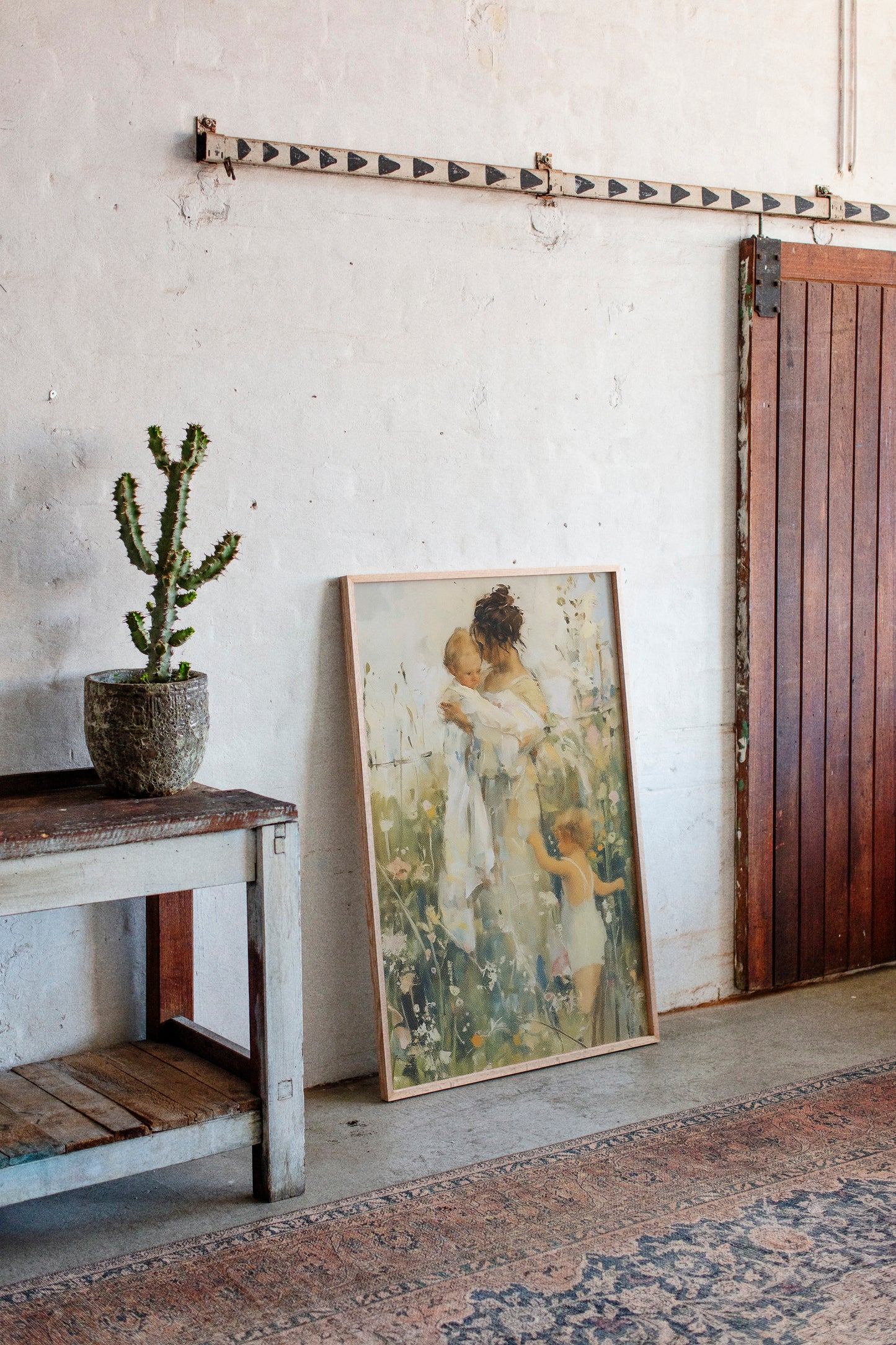 Mother and Children in the Summer Meadow