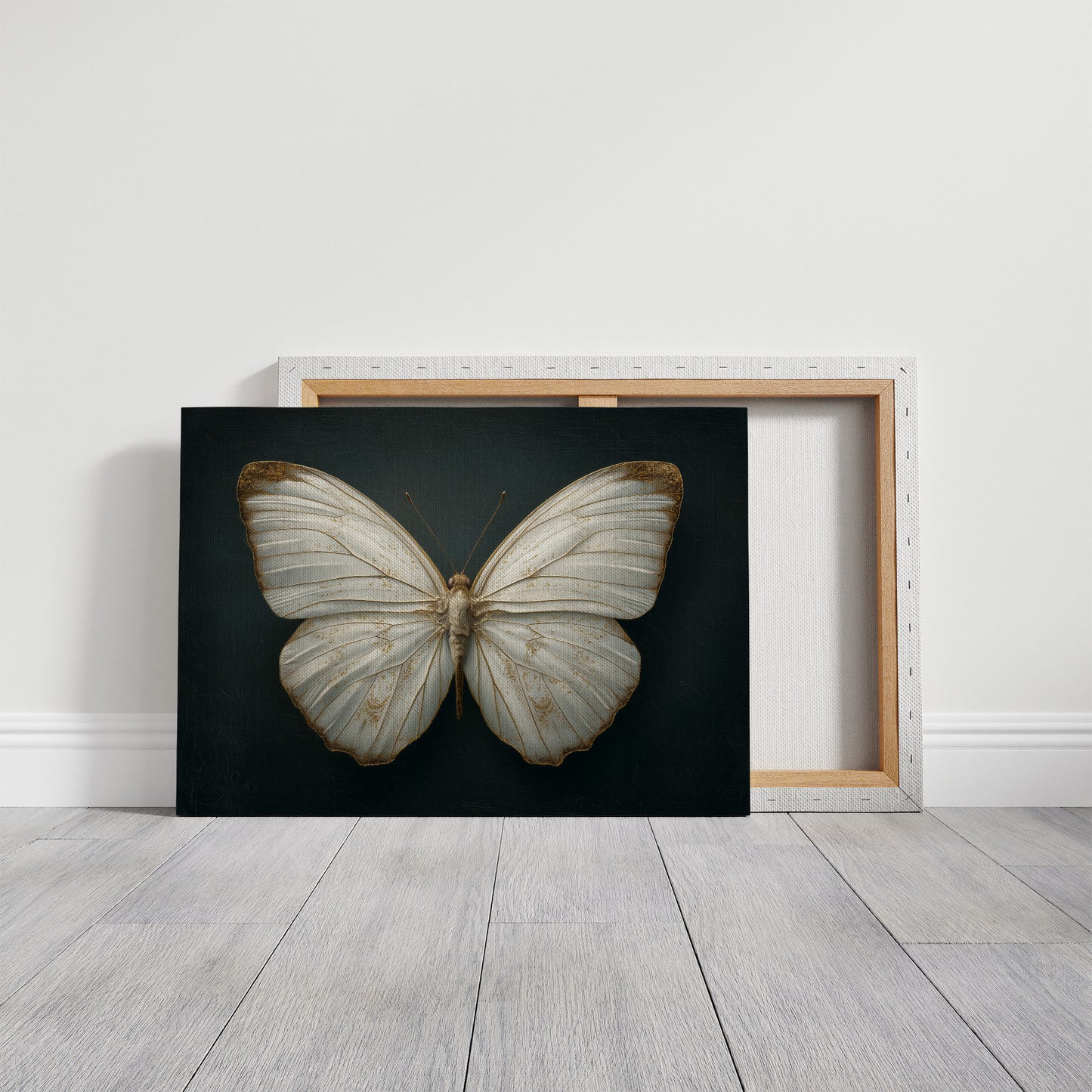 Ivory Wings Against Midnight Blue