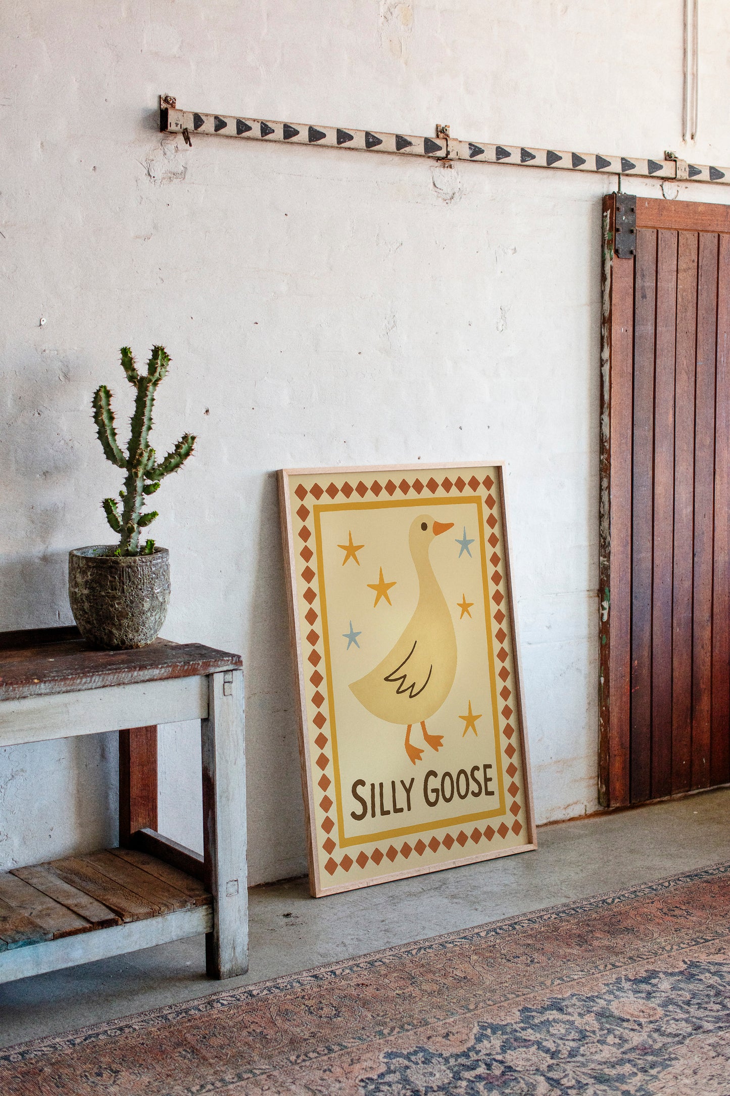 Silly Goose Folk Art Print