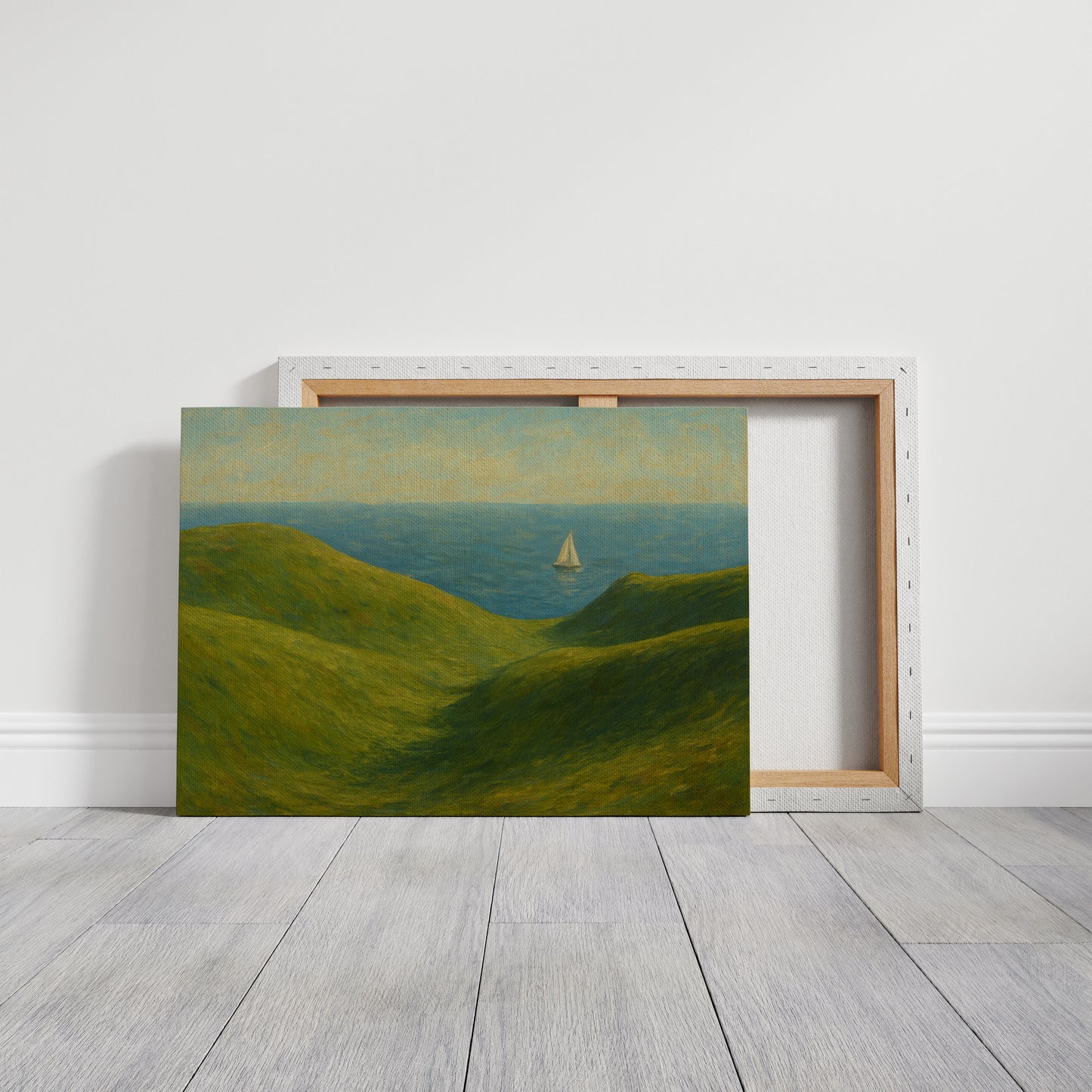 Sailboat Beyond the Green Hills