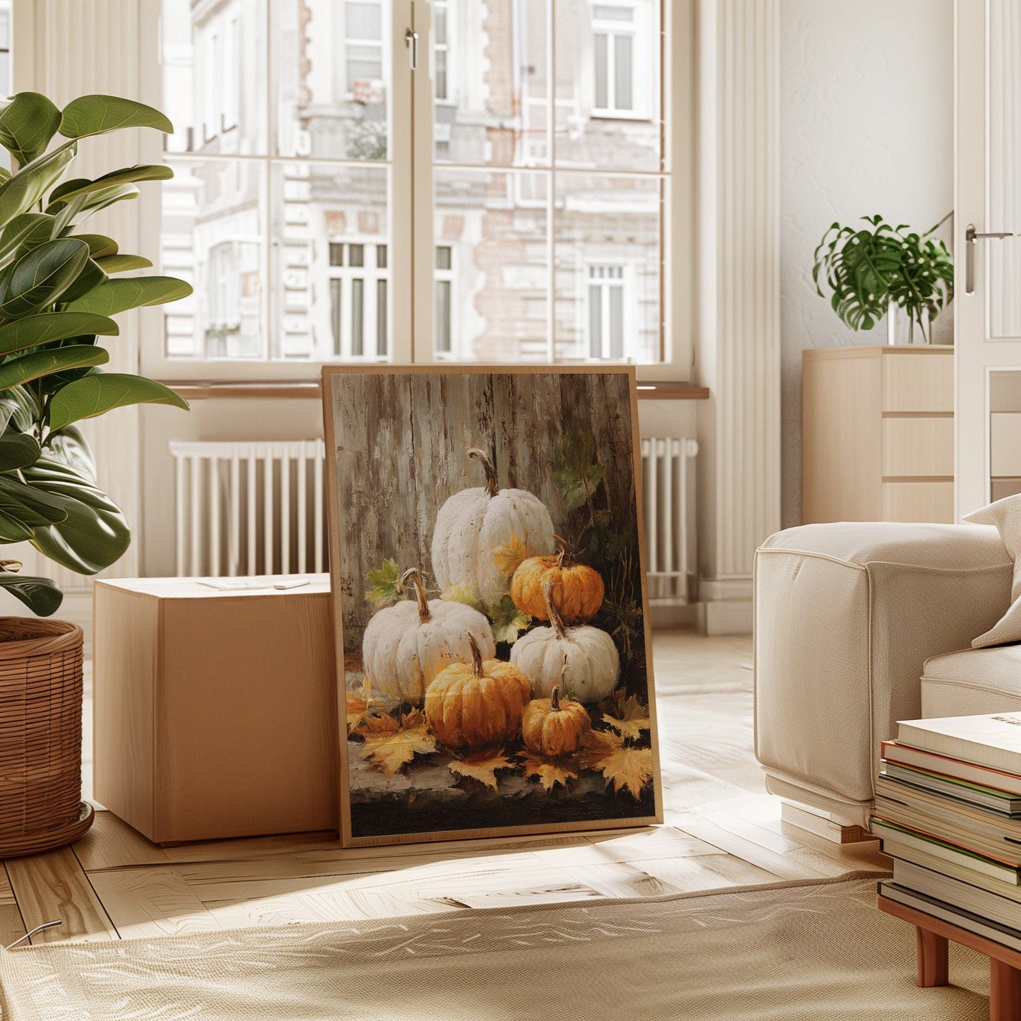 Autumn Gathers White And Gold