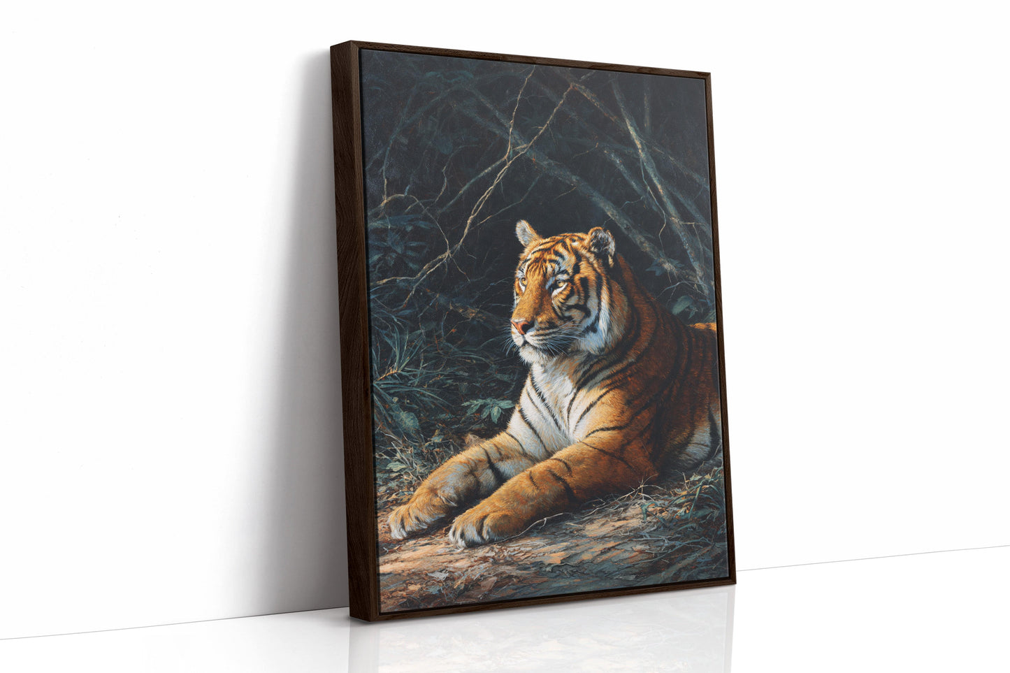 Regal Tiger Against Midnight Marble