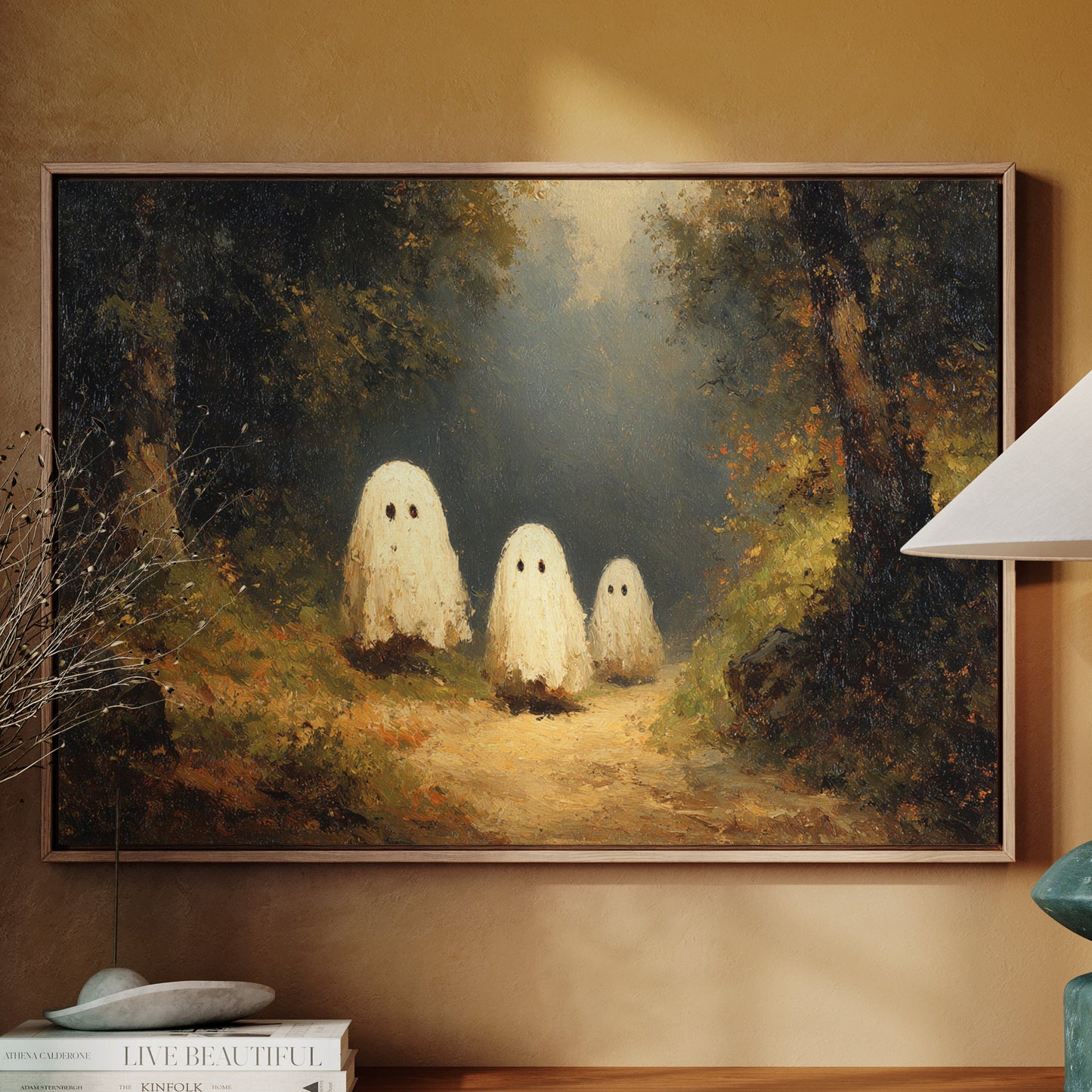 Whimsical Spirits in a Misty Forest