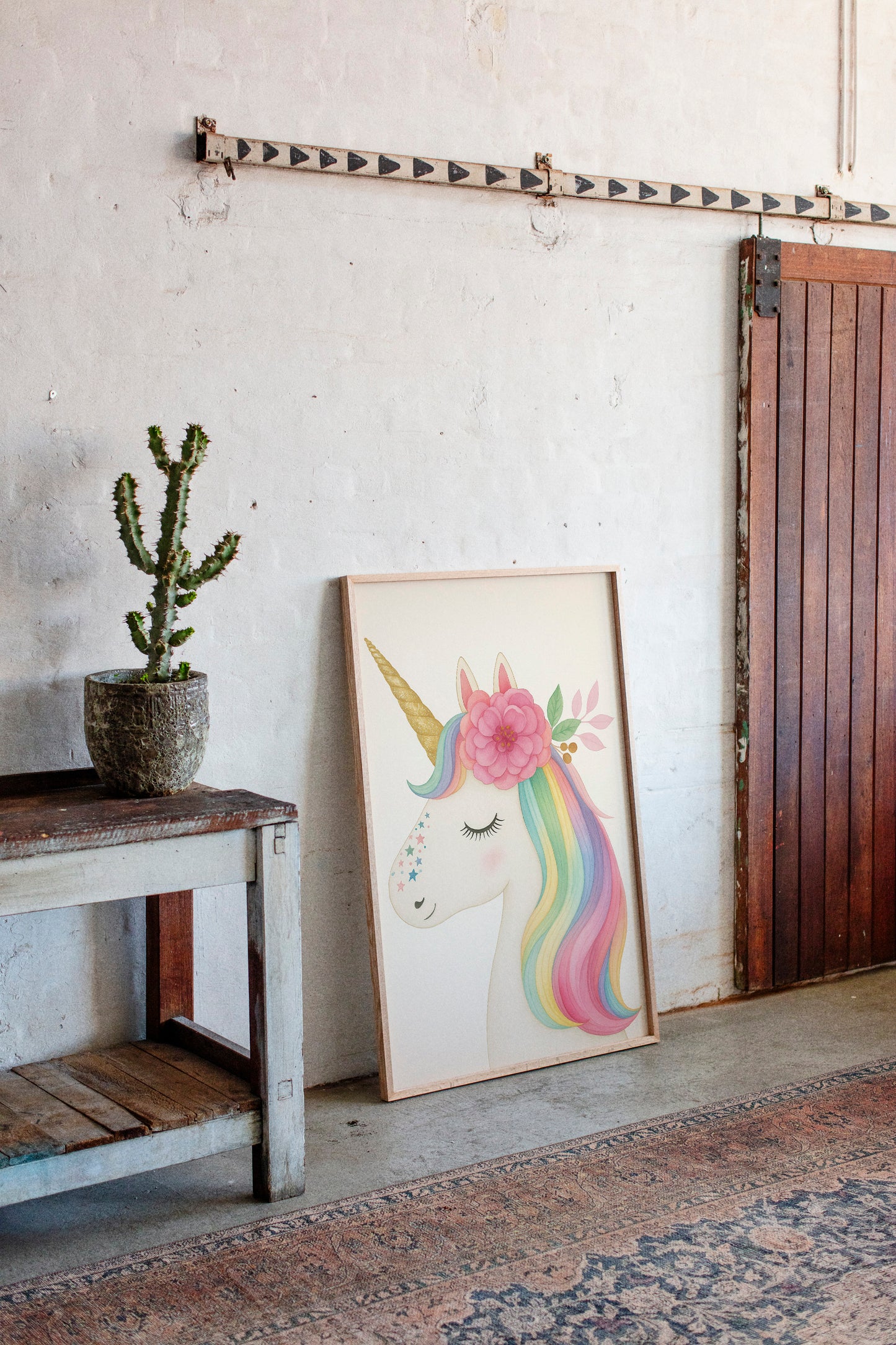 Starlit Unicorn with Rainbow Mane