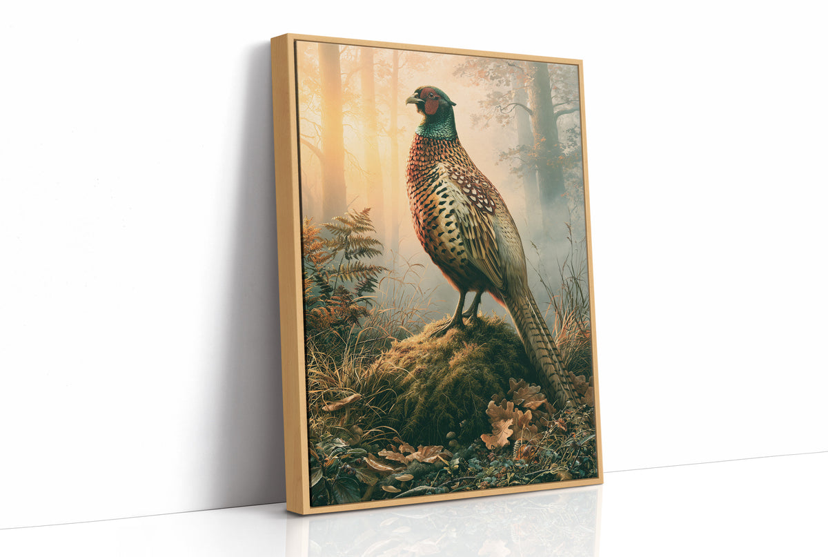 Pheasant at Dawn — Autumn Forest Wildlife Painting