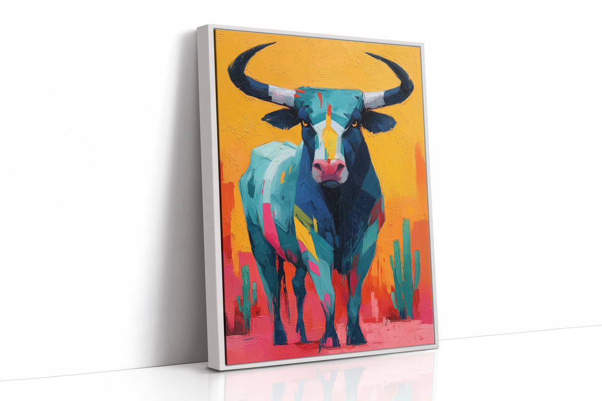 Turquoise Bull Meets Desert Dawn