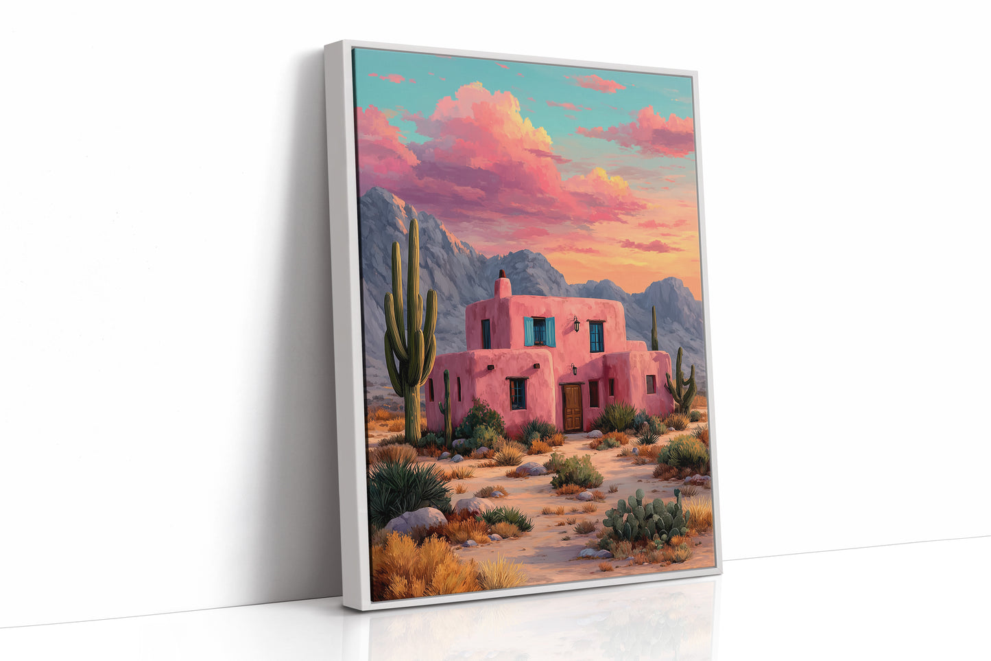 Pink Adobe Catches Desert Fire