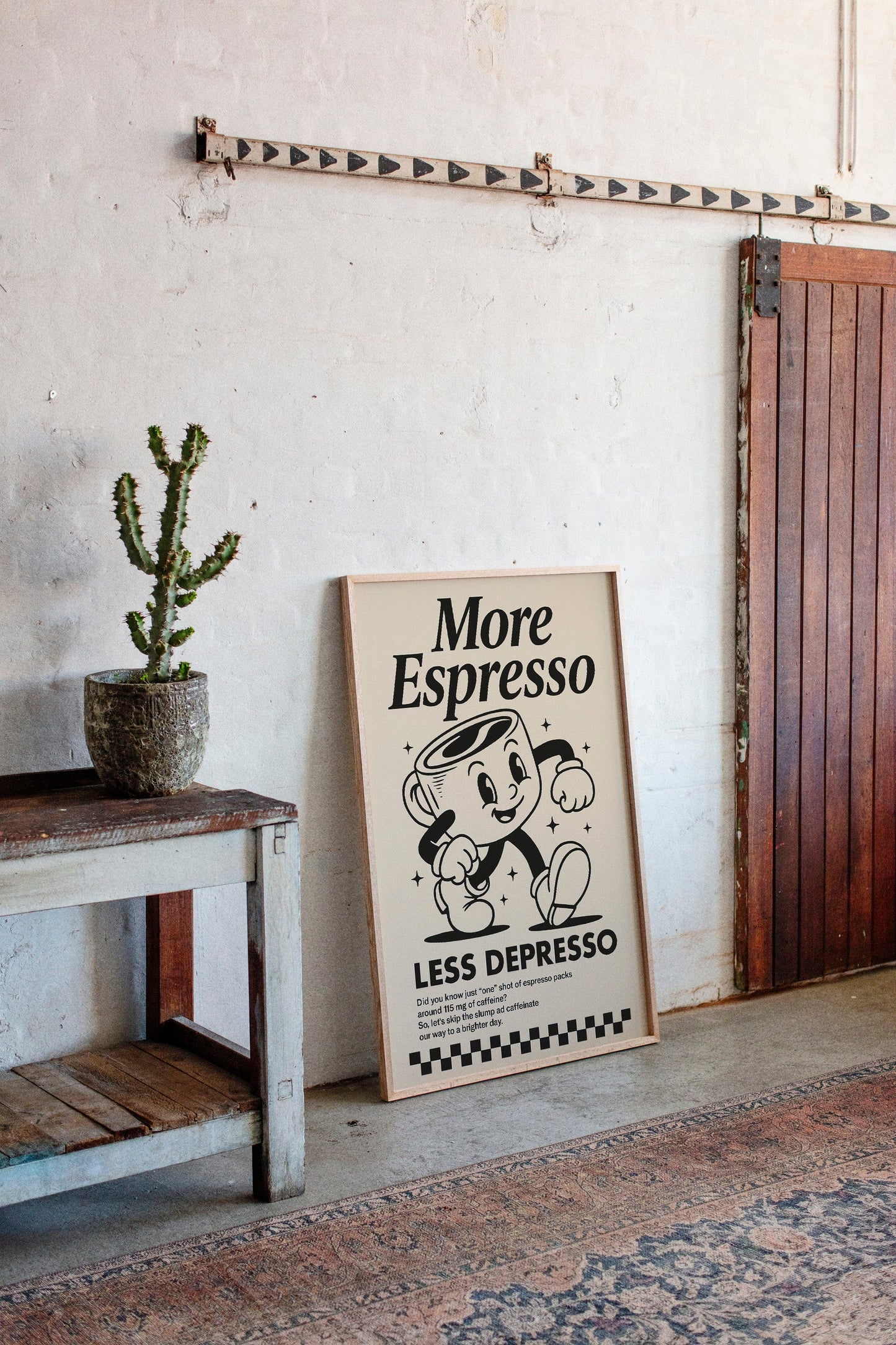 More Espresso, Less Depresso – Vintage Coffee Poster Print