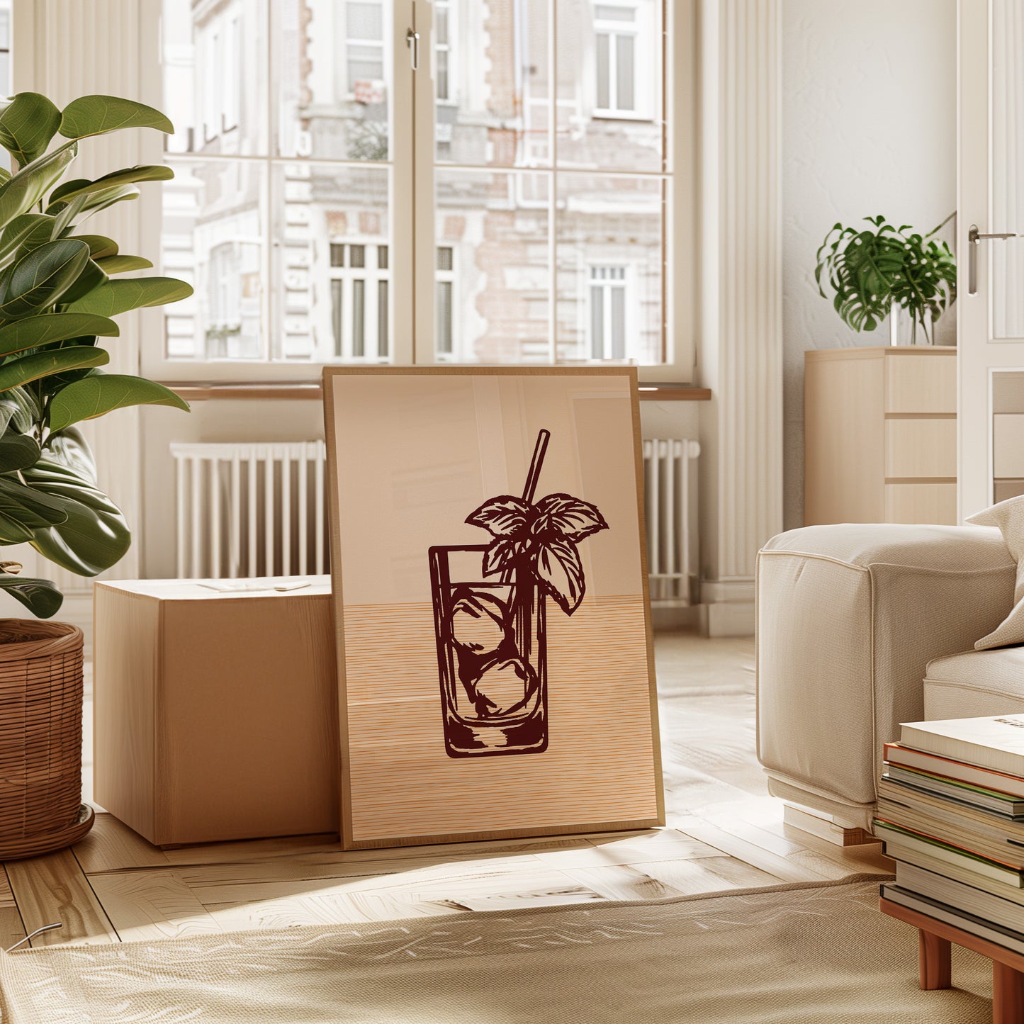 Mint Leaves Sway Above Ice