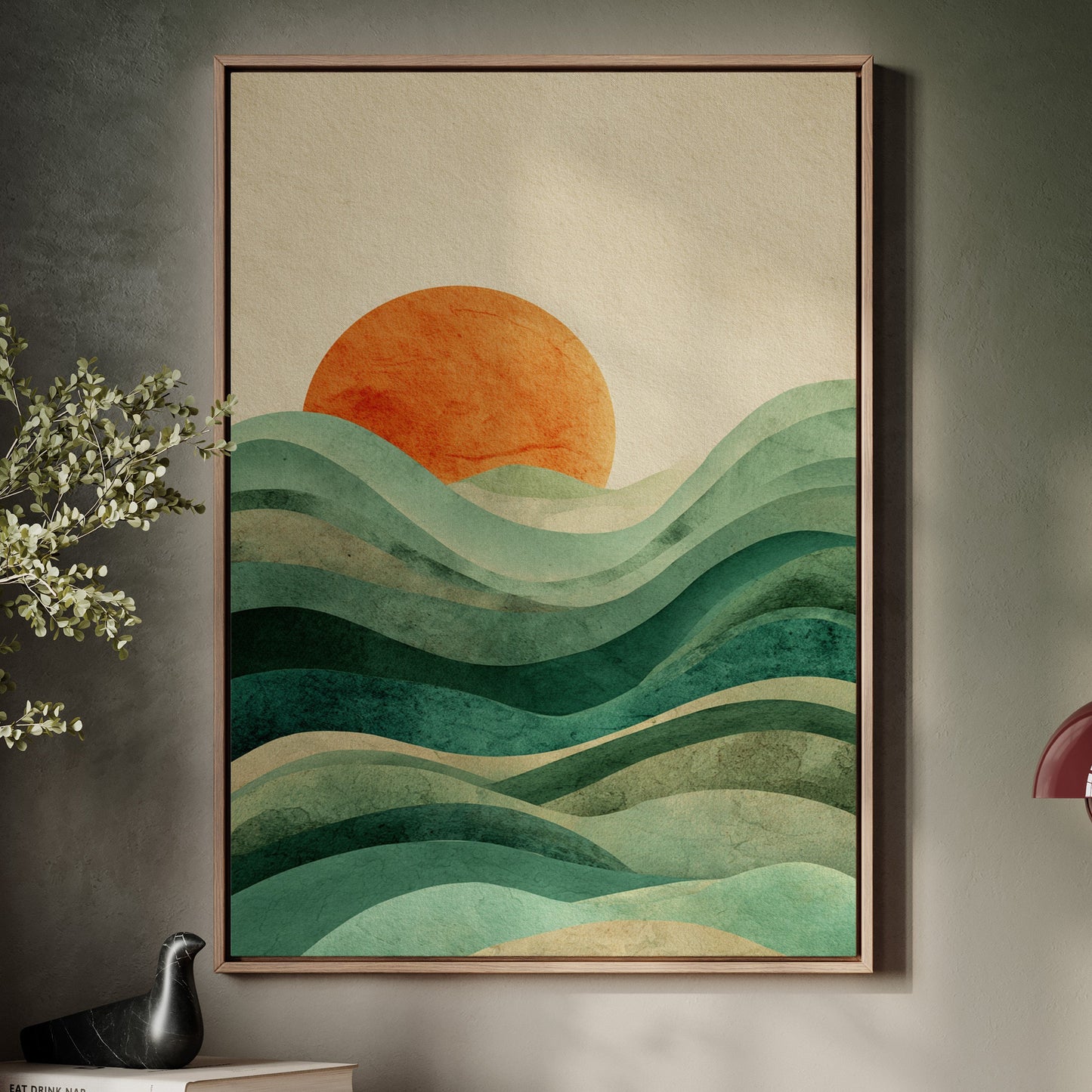 Waves Cradle the Setting Sun