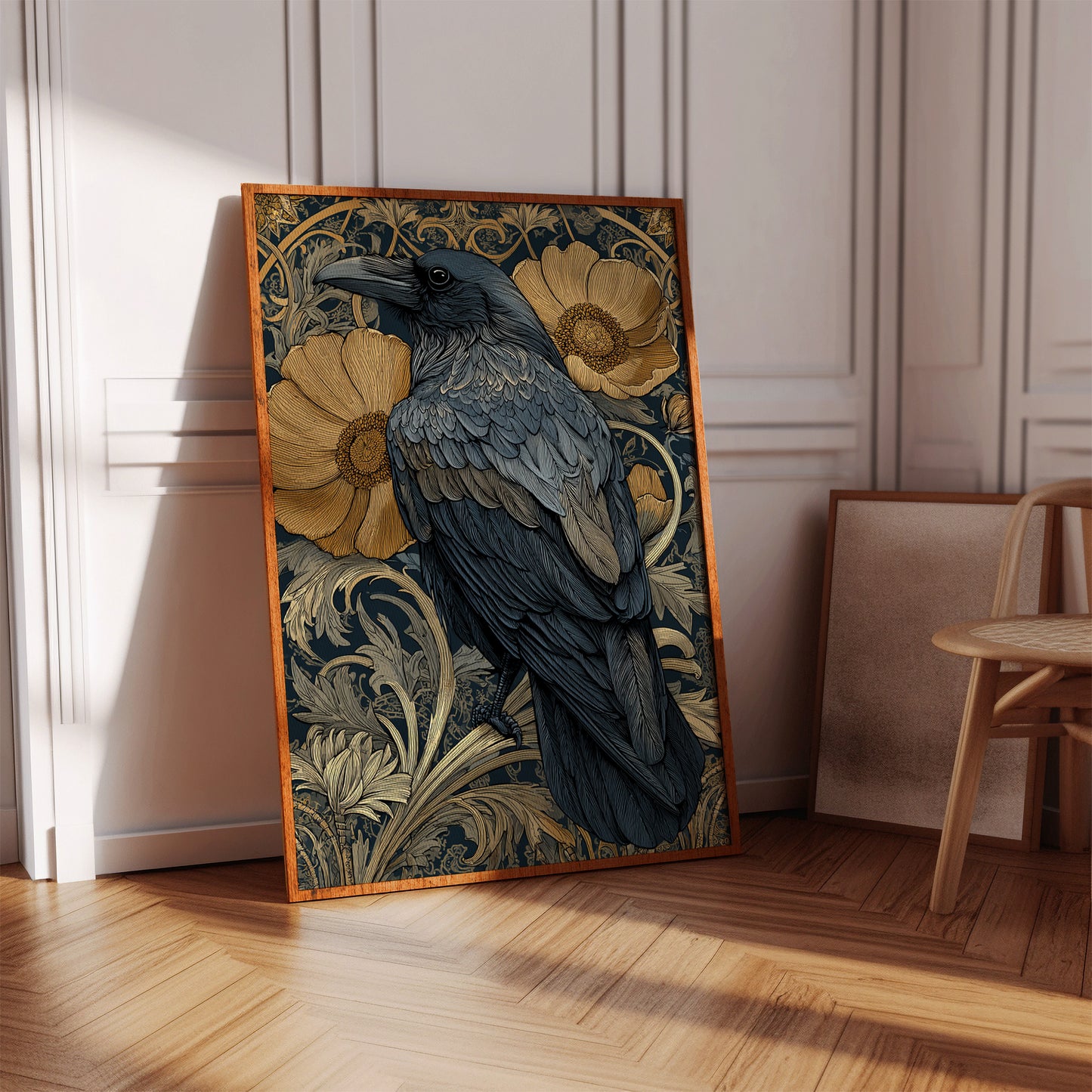A Raven Among Golden Blooms