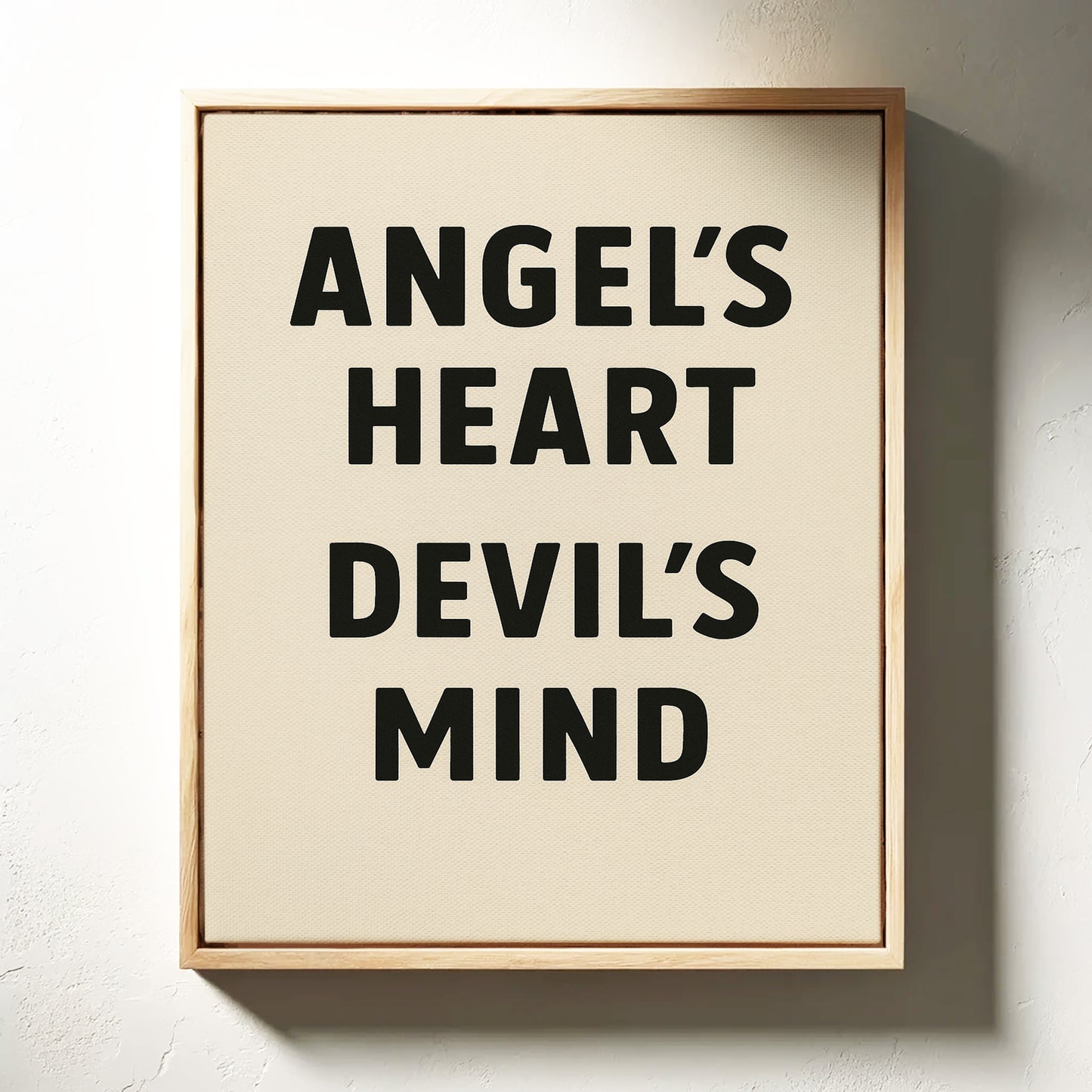 Angel’s Heart Devil’s Mind Typography Print