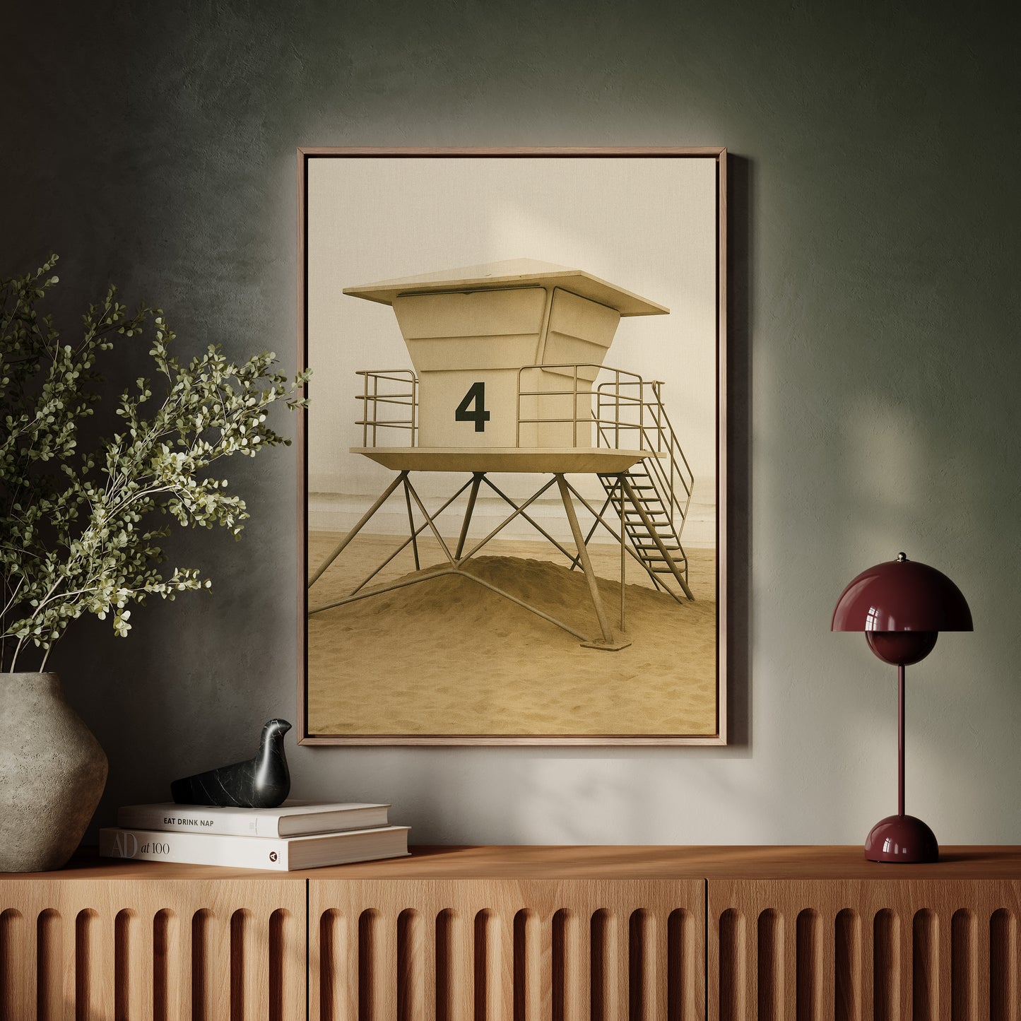 Lifeguard Tower No 4 in Sepia Calm