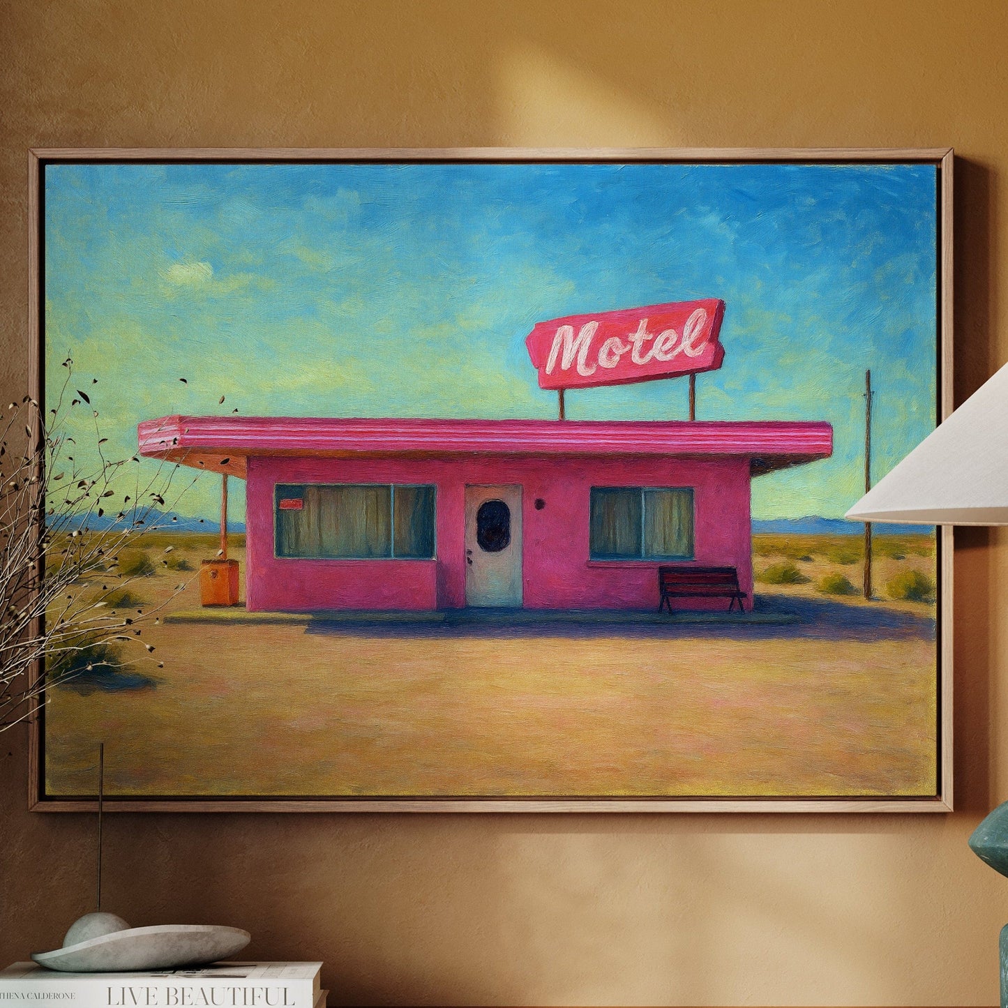Desert Dream – Retro Pink Motel Wall Art