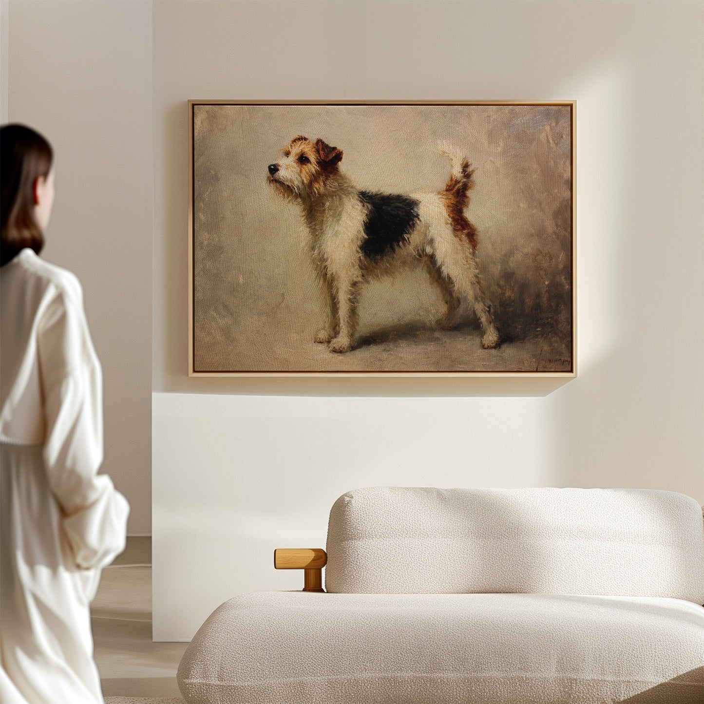 Noble Fox Terrier Stands Alert