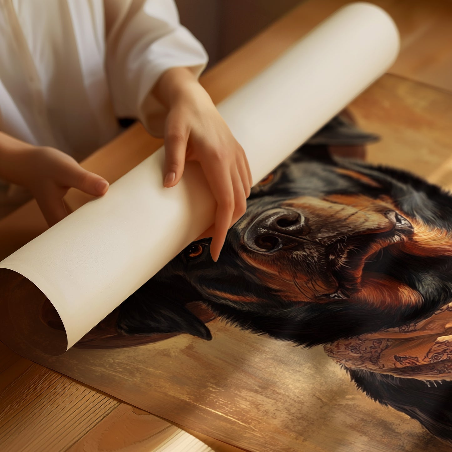 Western Cowboy Rottweiler Print – Rustic Wild West Dog Art