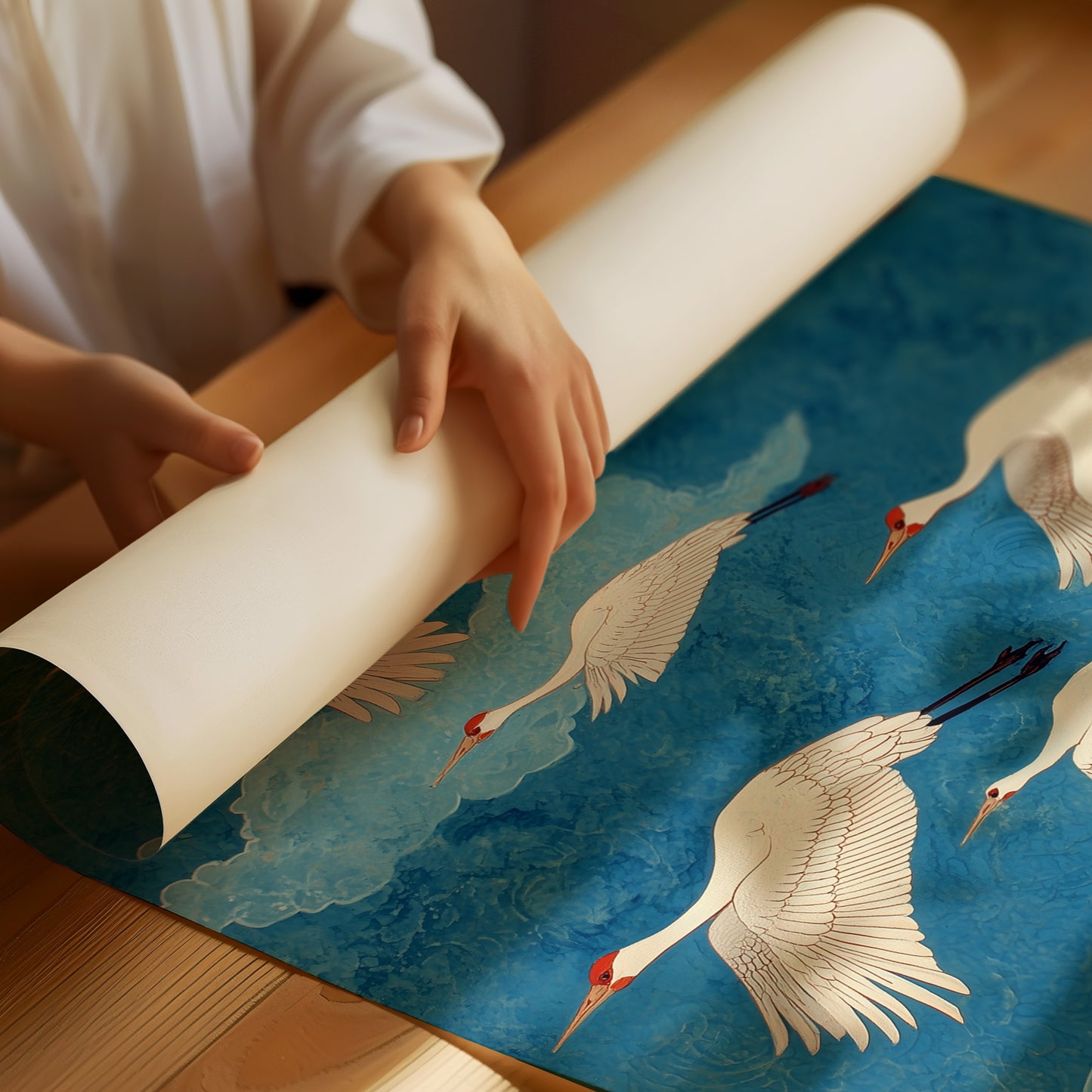Eight Cranes and a Blue Forever