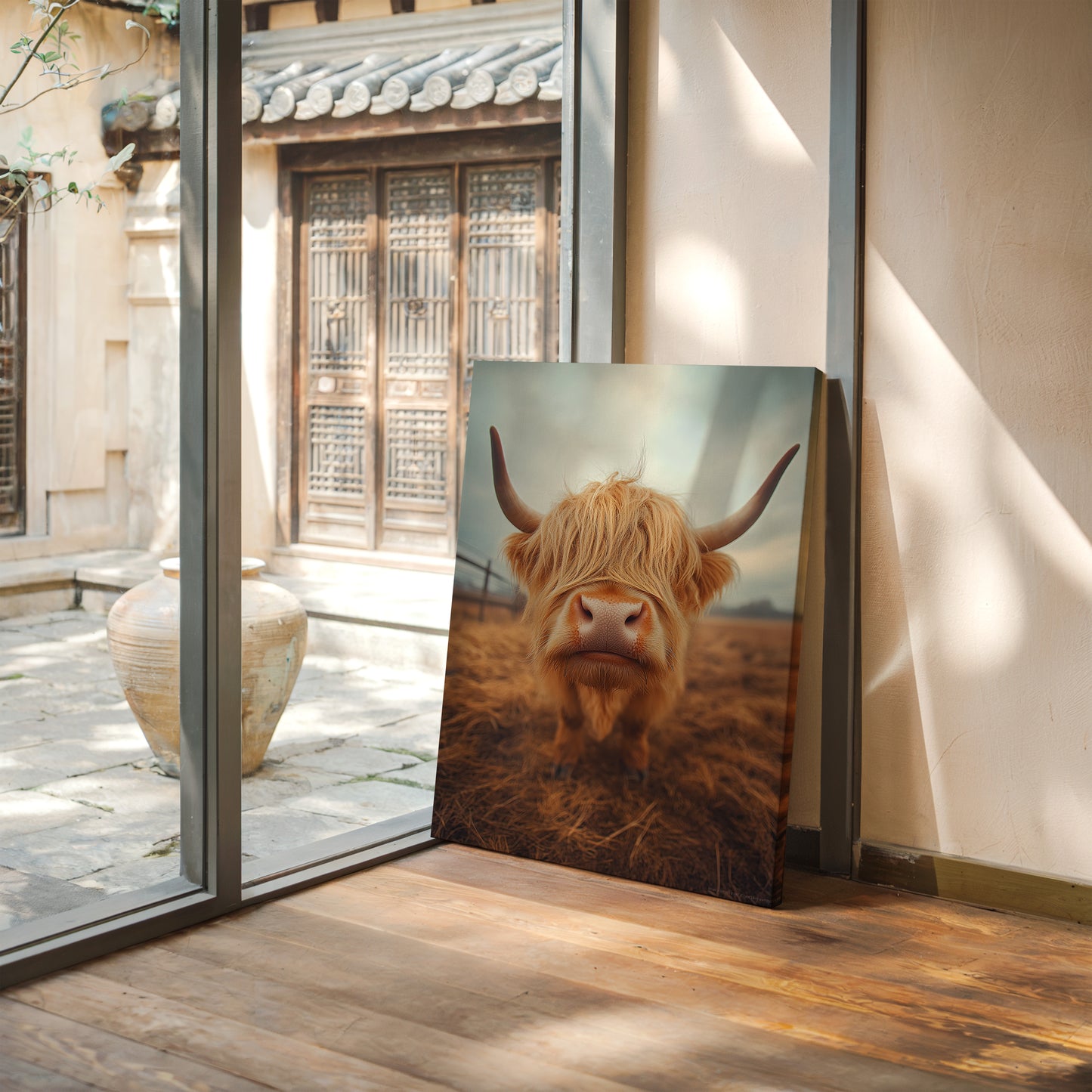 Golden Fluff and Attitude Highland Cow