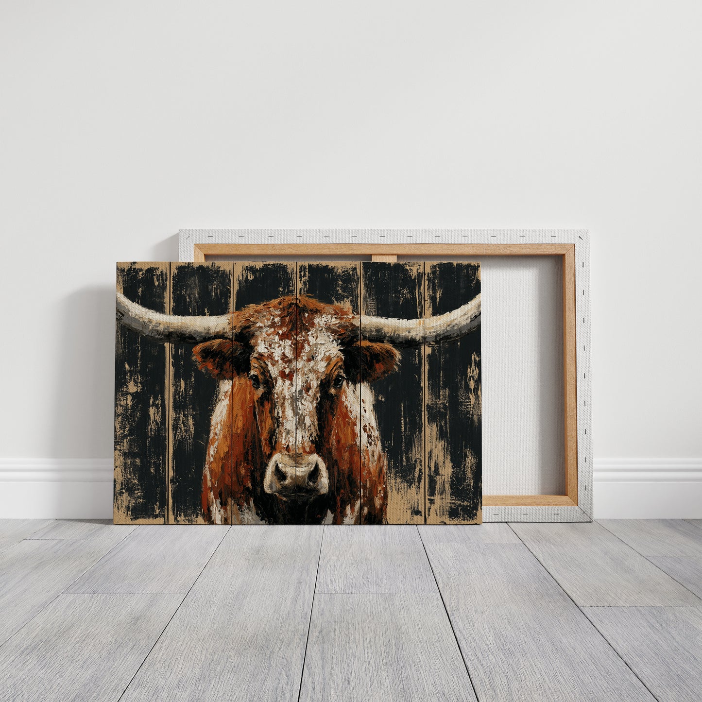 Longhorn Against Midnight Wood