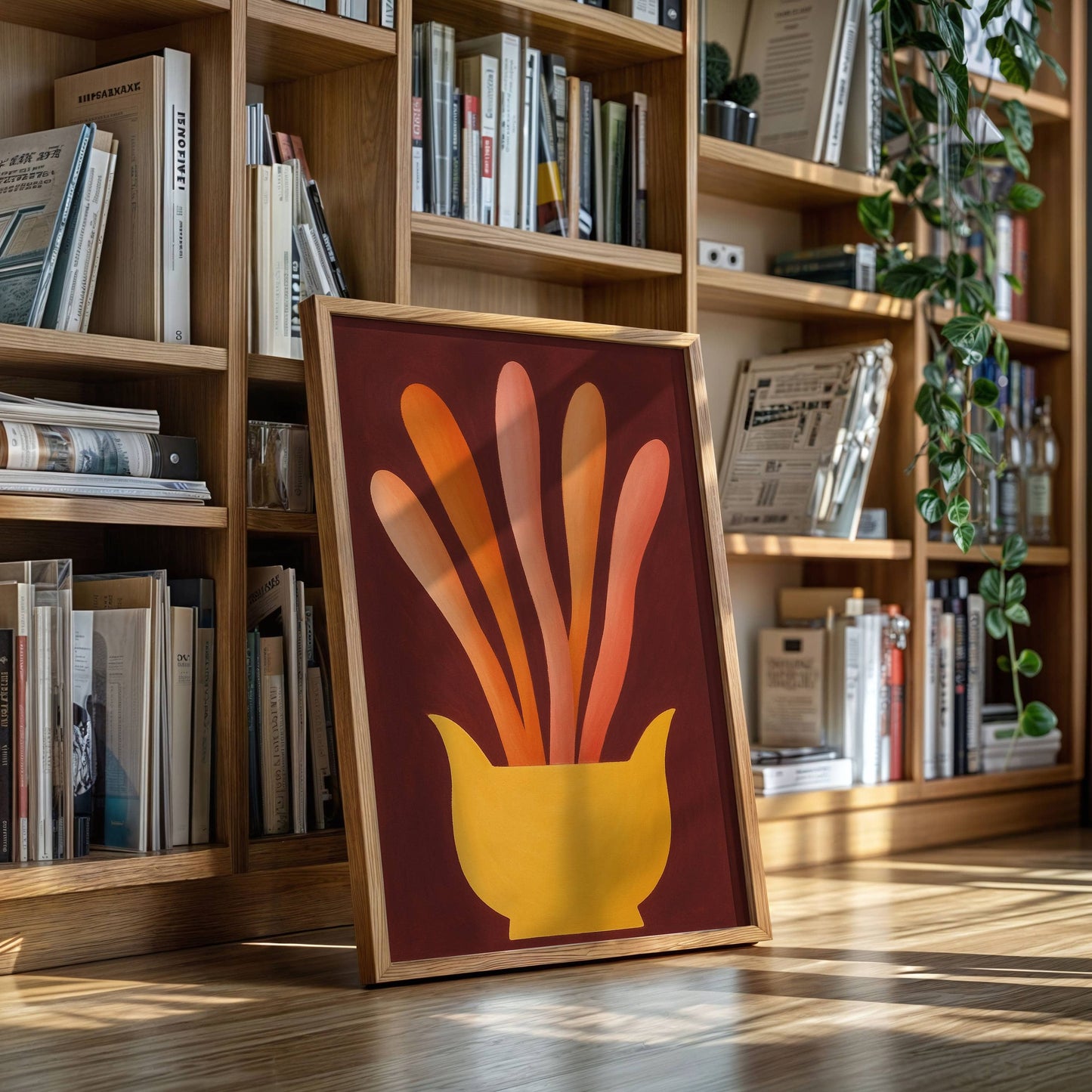 Coral Rays Rise From Golden Bowl