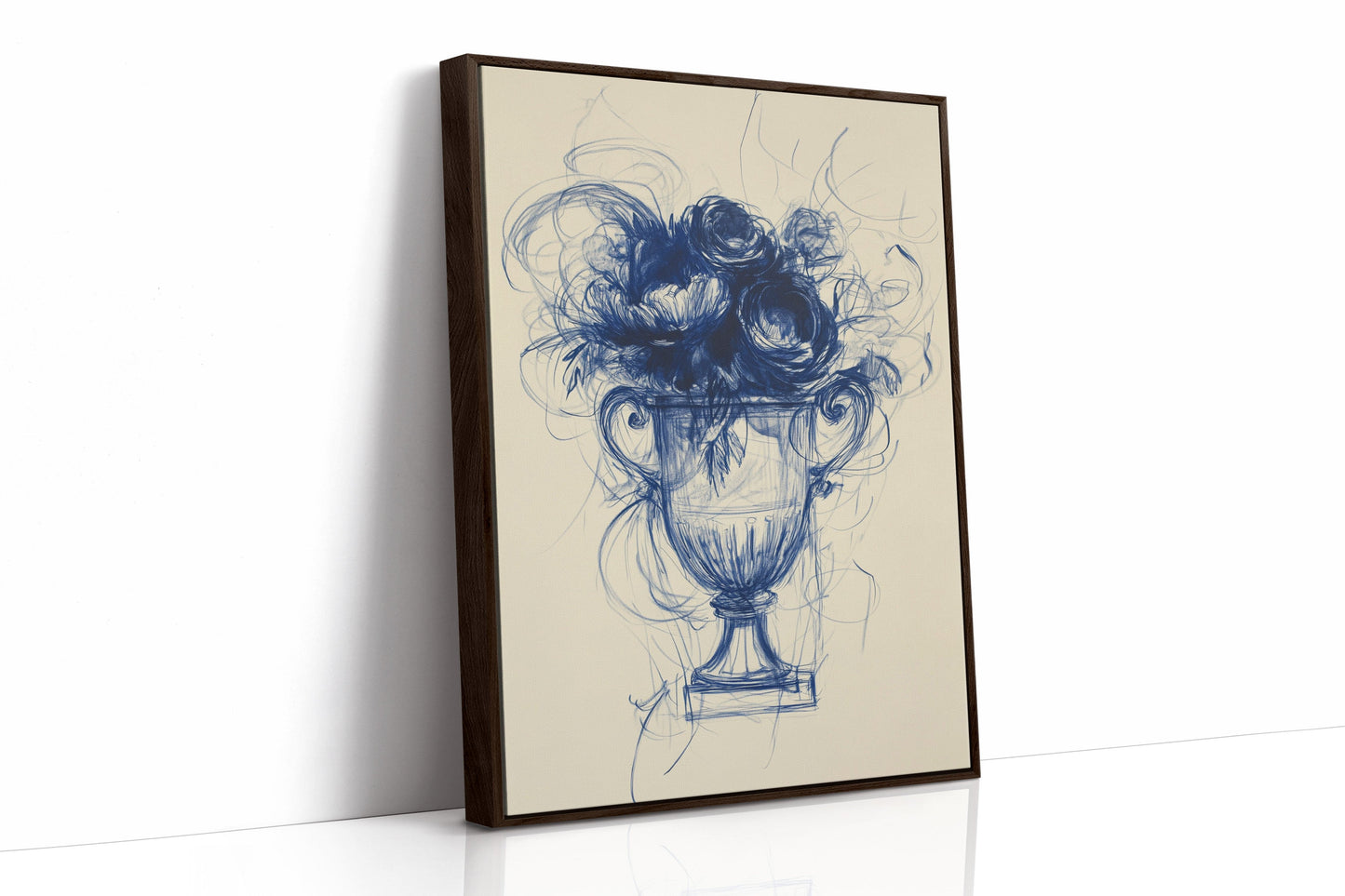 Indigo Roses Dance In Crystal Urn