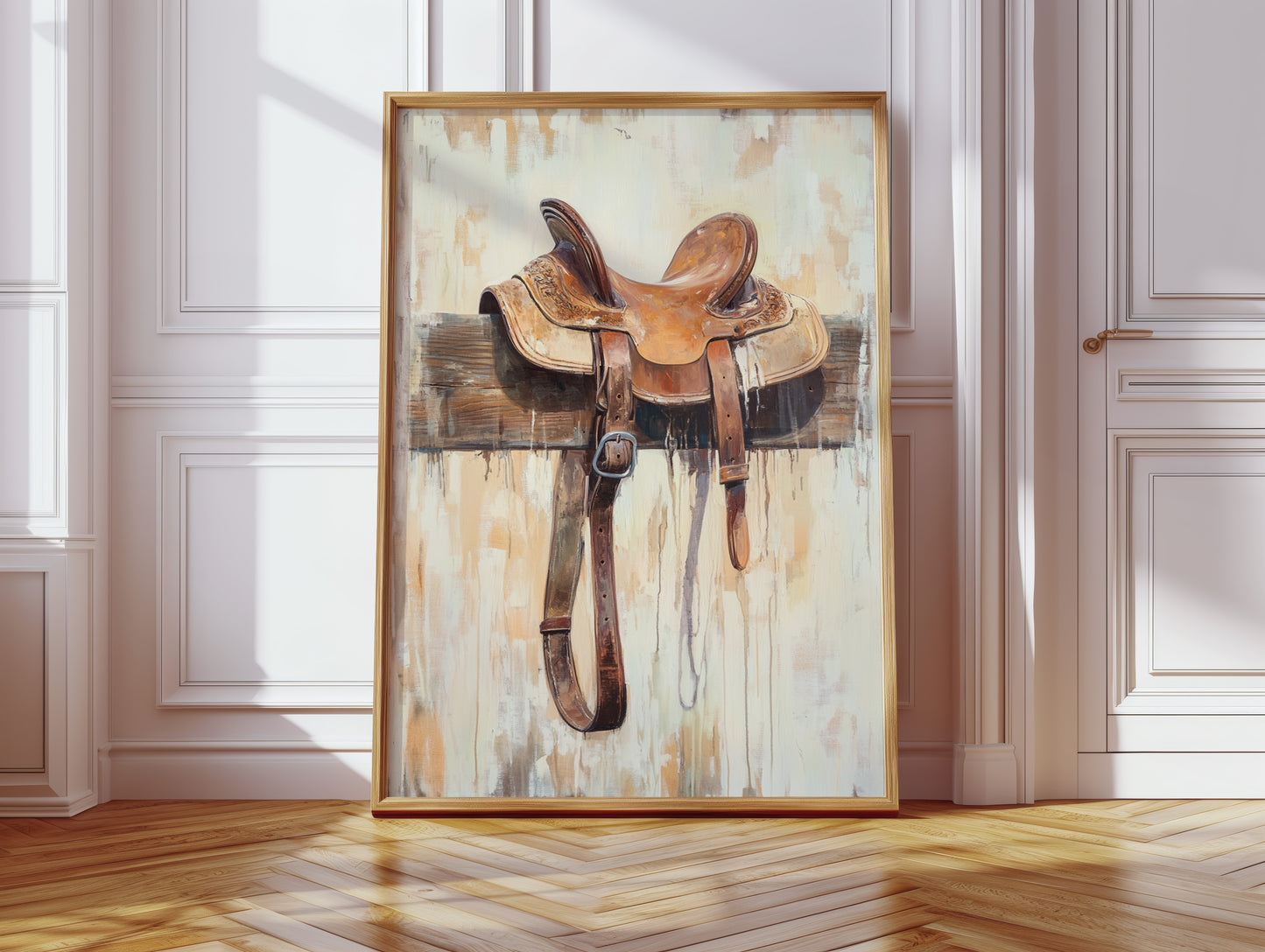 Weathered Rest: Western Saddle Still Life