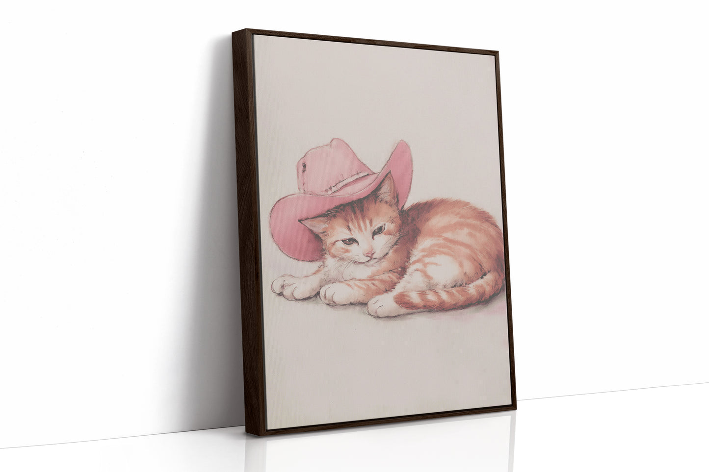 Ranch Cat Borrows Pink Cowboy Hat