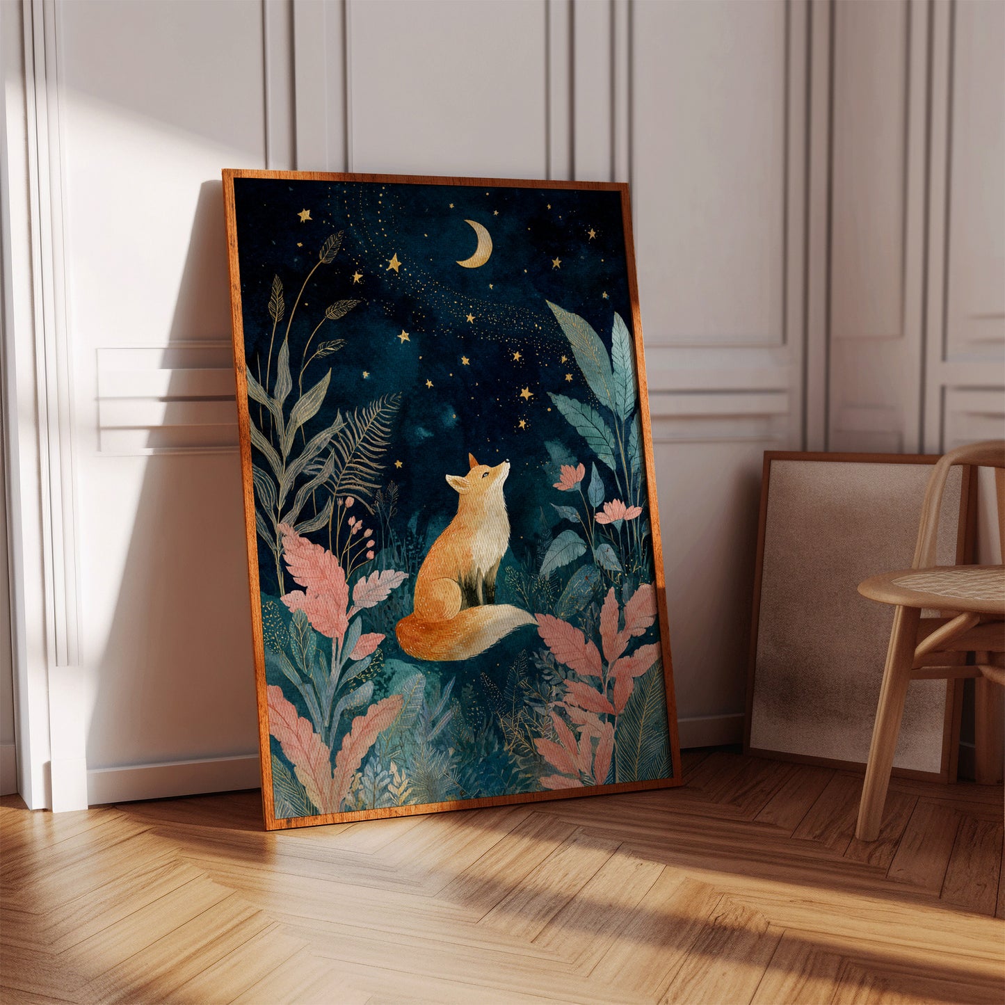 Fox Under a Starry Night