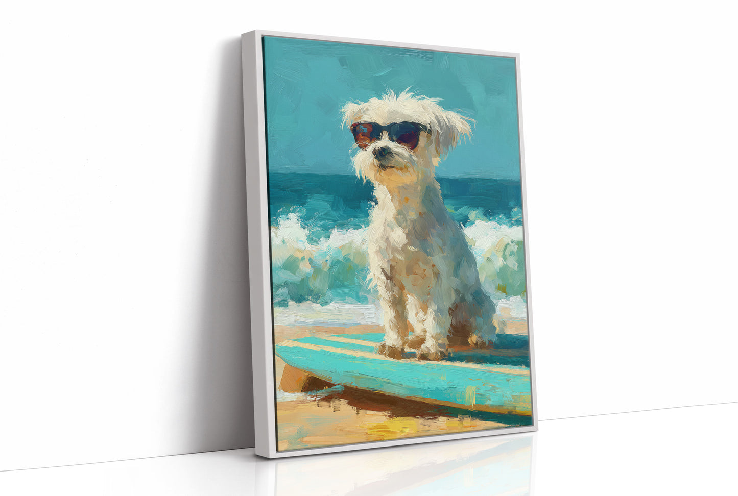 Beach Day Cool: Pup on a Surfboard