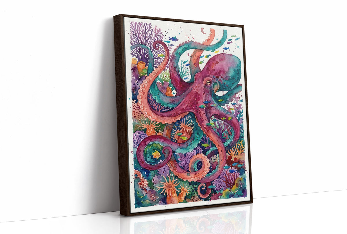 Reef Royalty: Watercolor Octopus Study