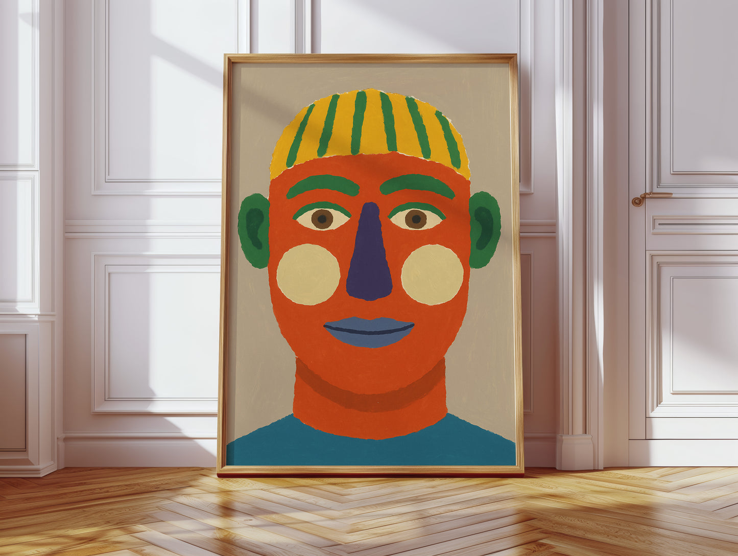 Rainbow Face with a Calm Smile