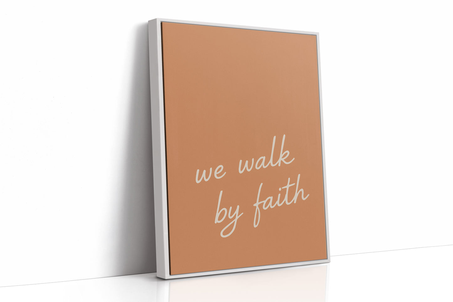 We Walk by Faith Terracotta Print