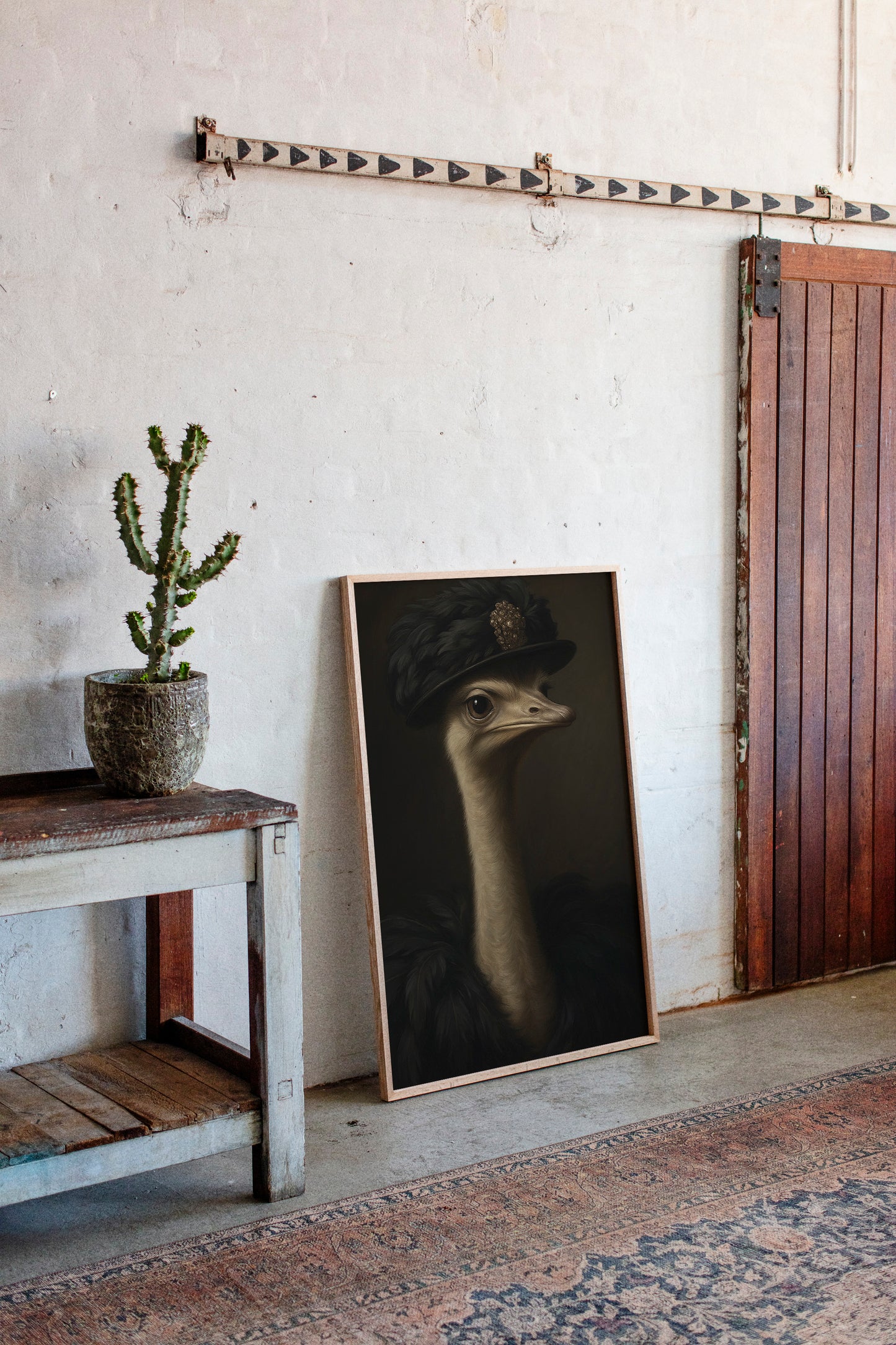 Ostrich in a Feathered Hat