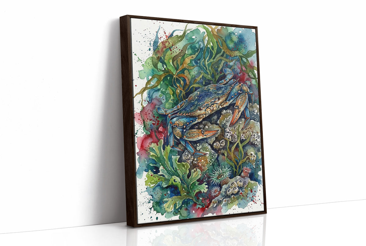 Tide Pool Guardian: Watercolor Blue Crab