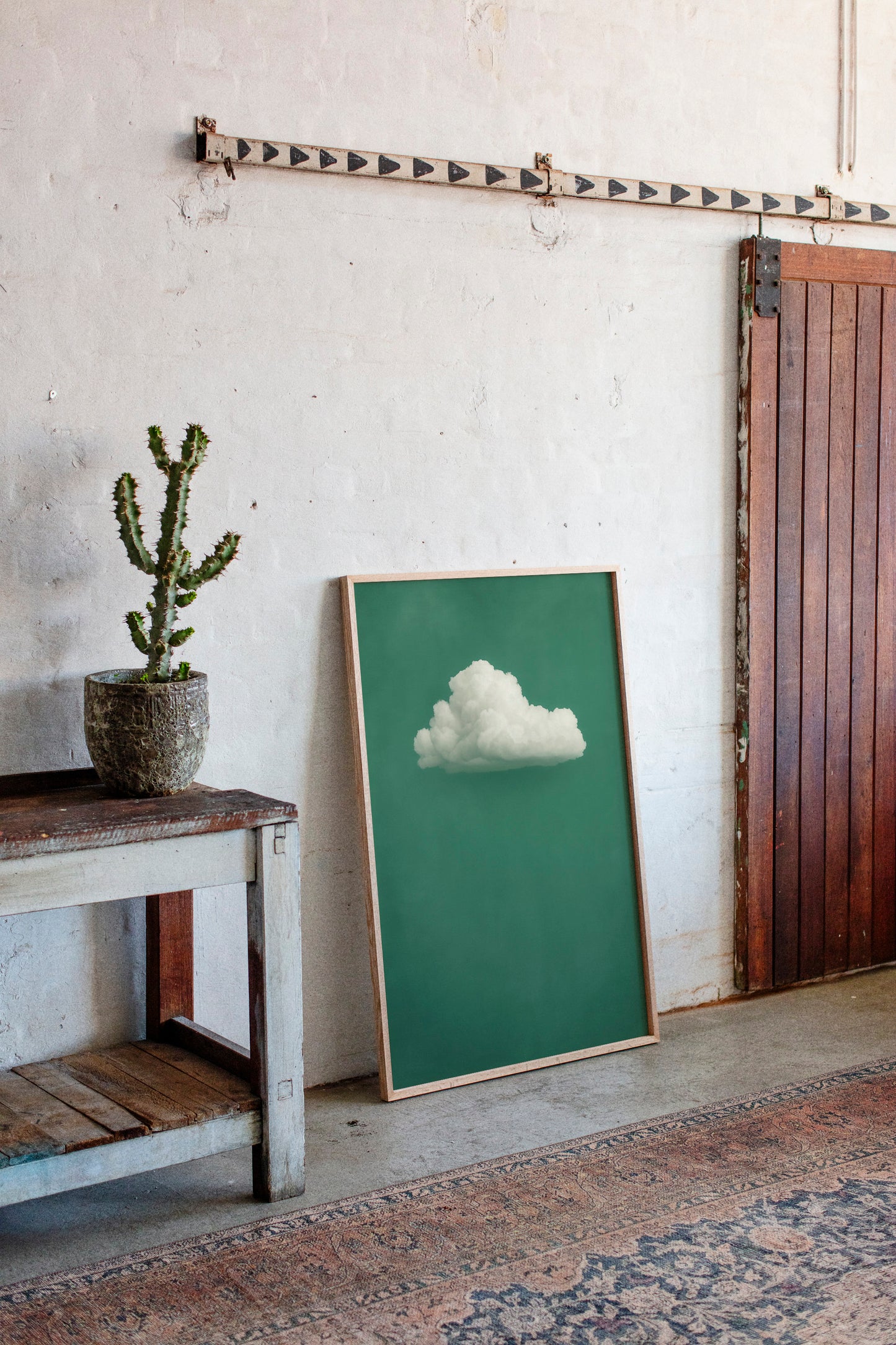 White Cloud on Emerald Sky