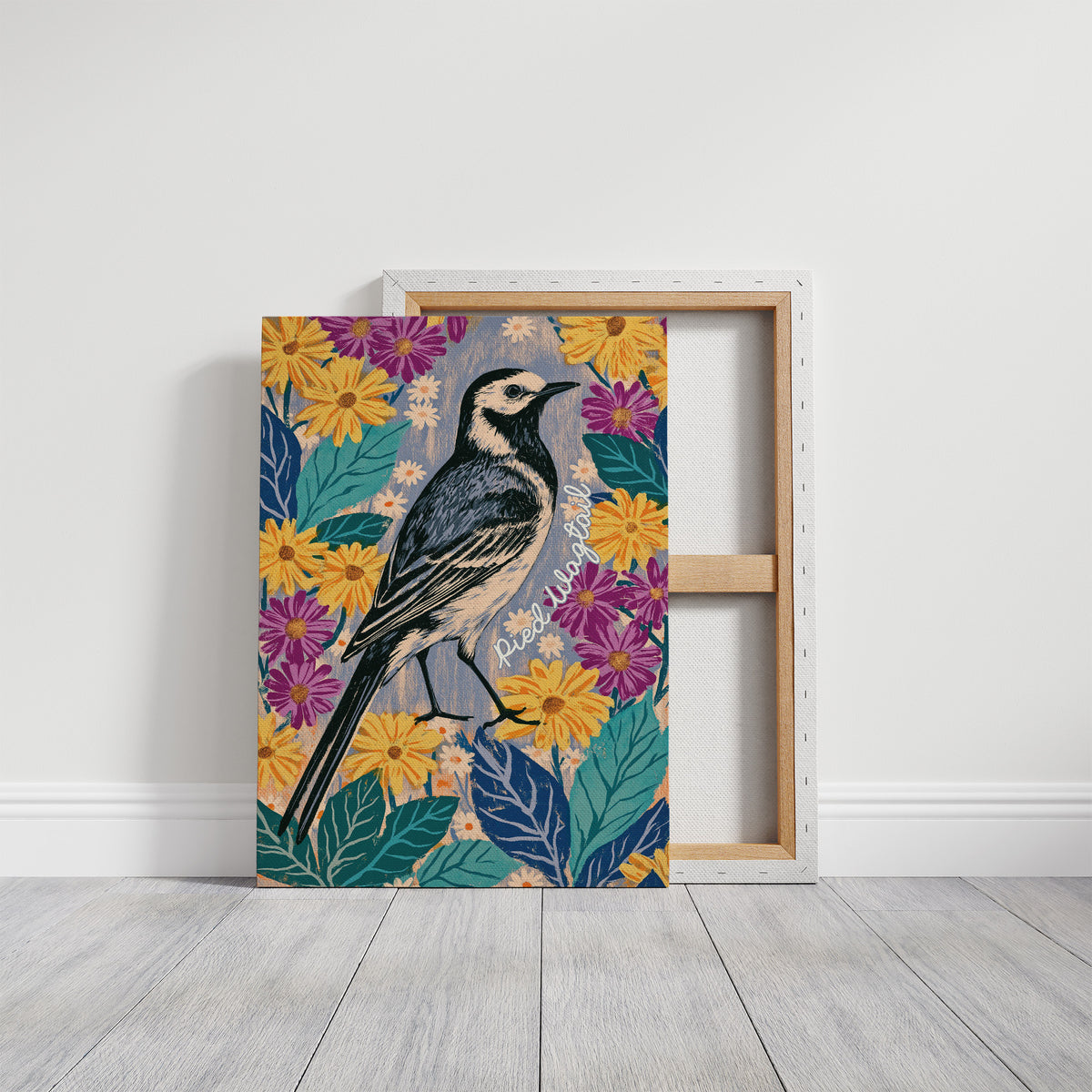 Pied Wagtail in Marigold Bloom