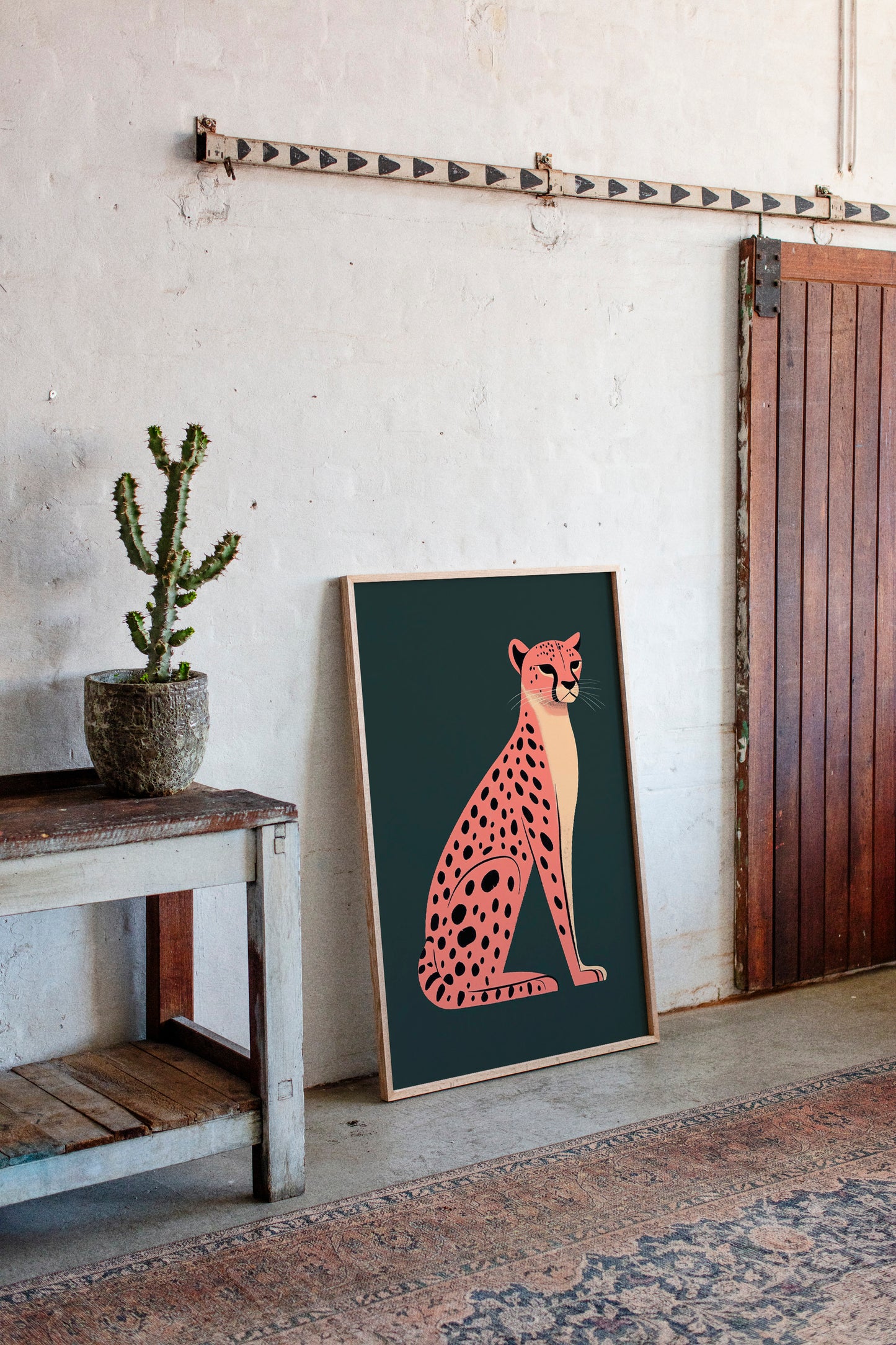 Pop Art Cheetah in Coral