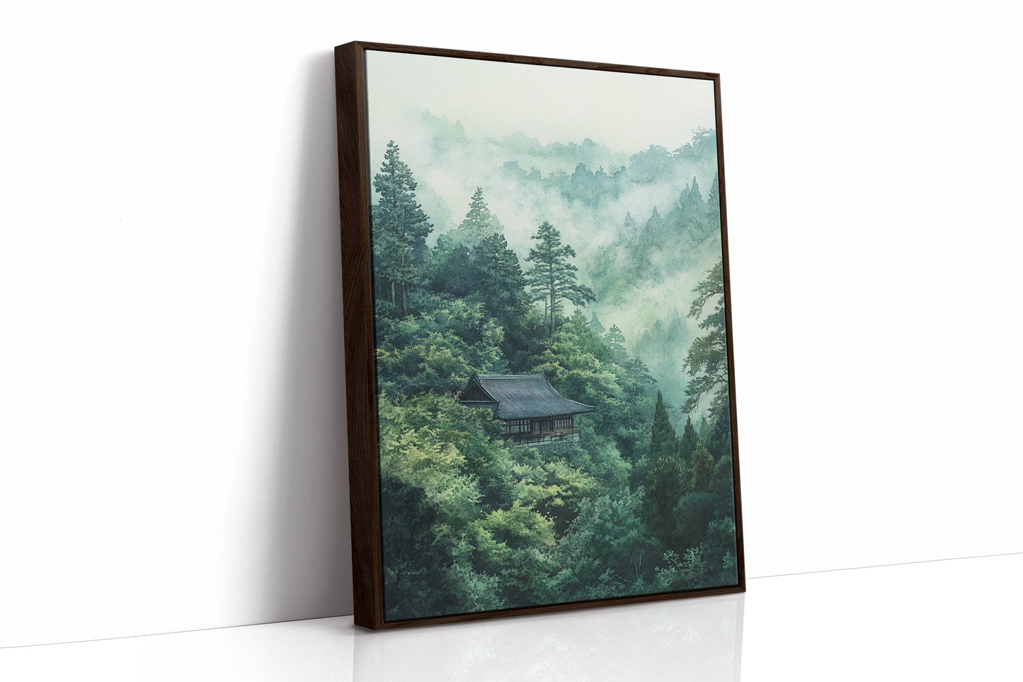 Mountain Temple Rests In Emerald Mist