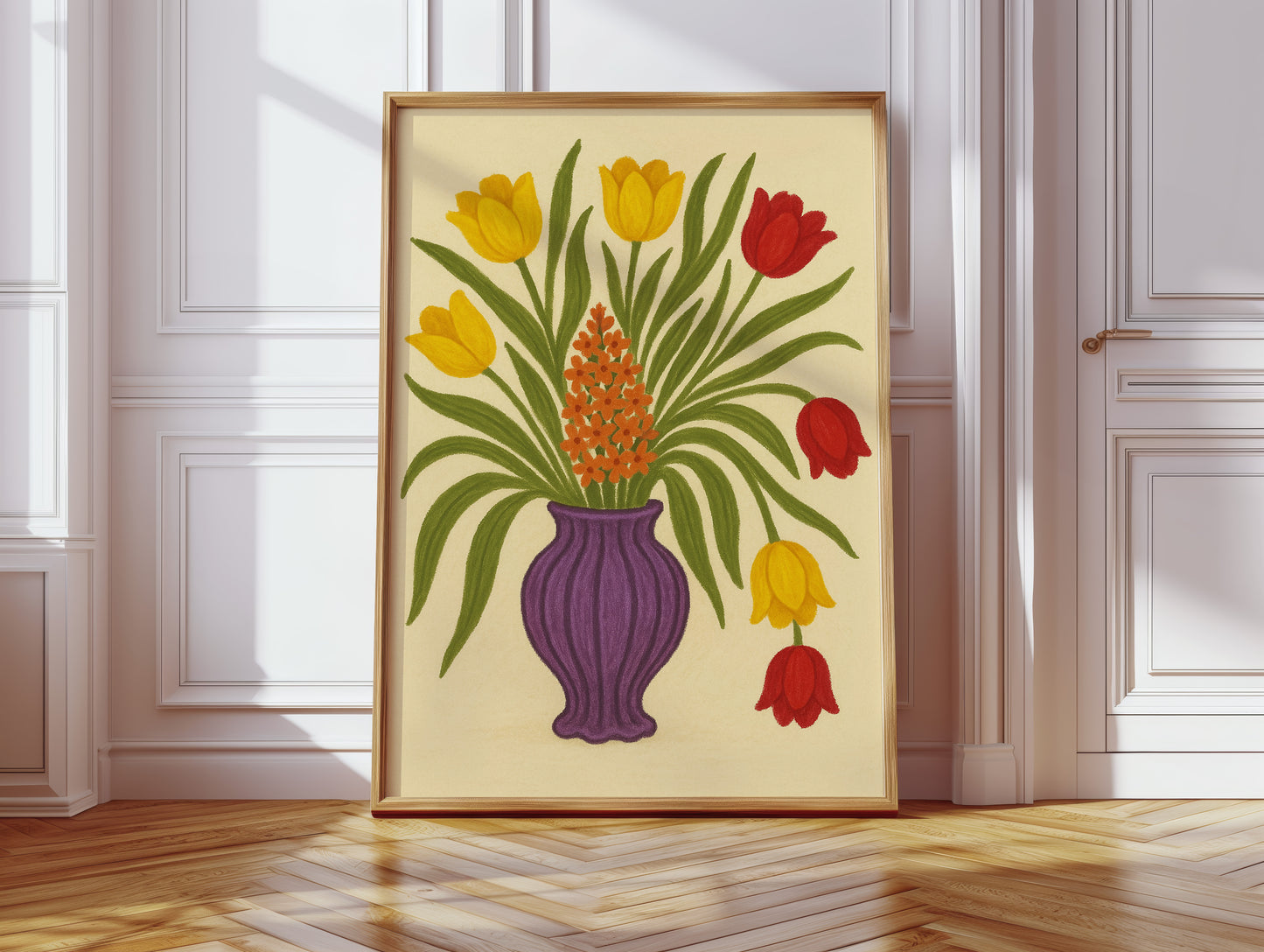 Tulips in a Plum Vase