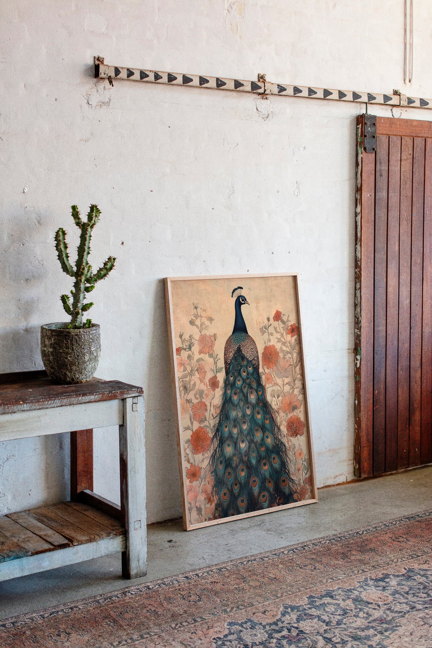 Antique Elegance with Scarlet Bloom