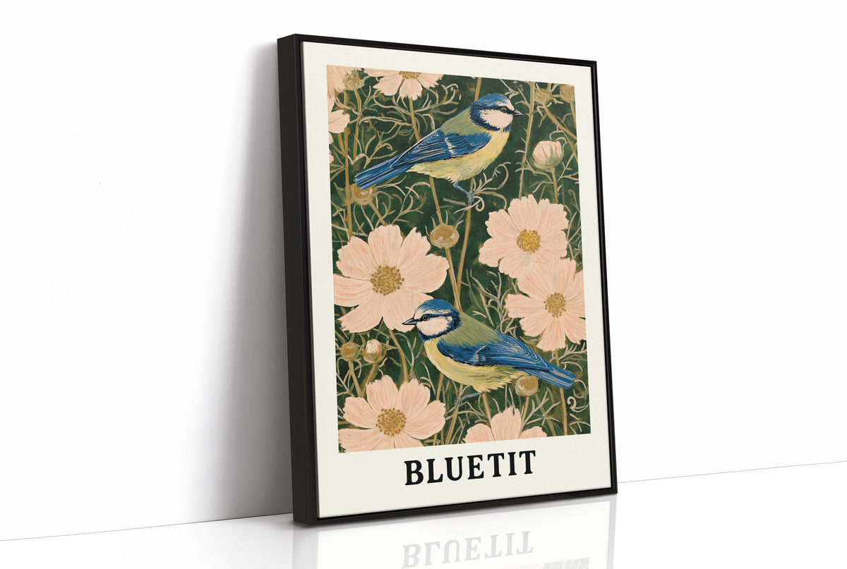 Blue Tits Among Cosmos Blooms