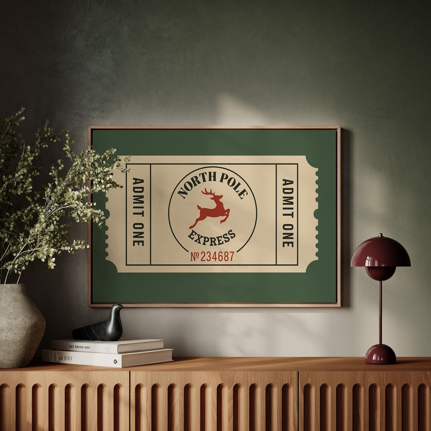 North Pole Express Ticket Print