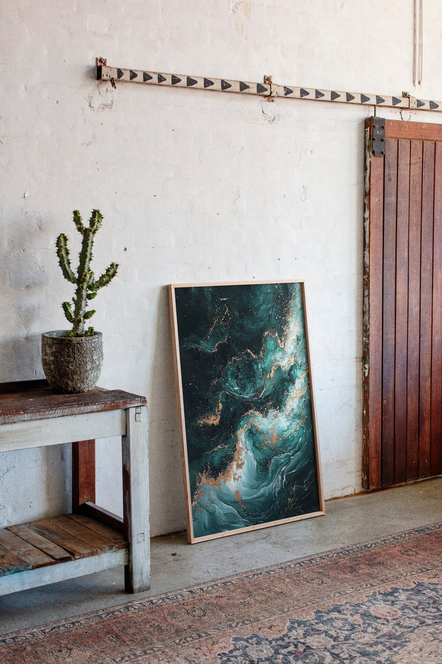 Celestial Drift in Emerald and Gold