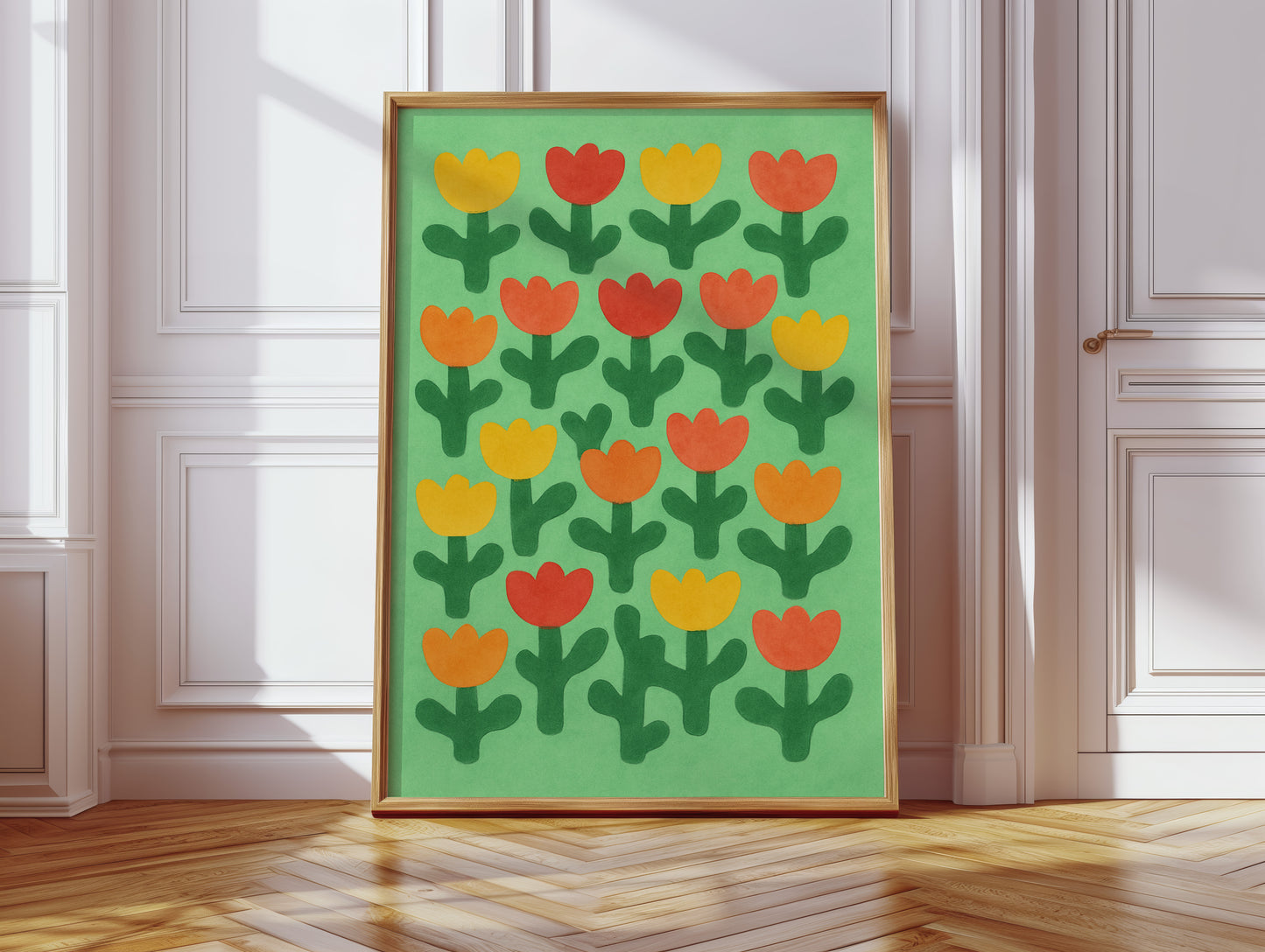 Tulip Parade on Spring Green