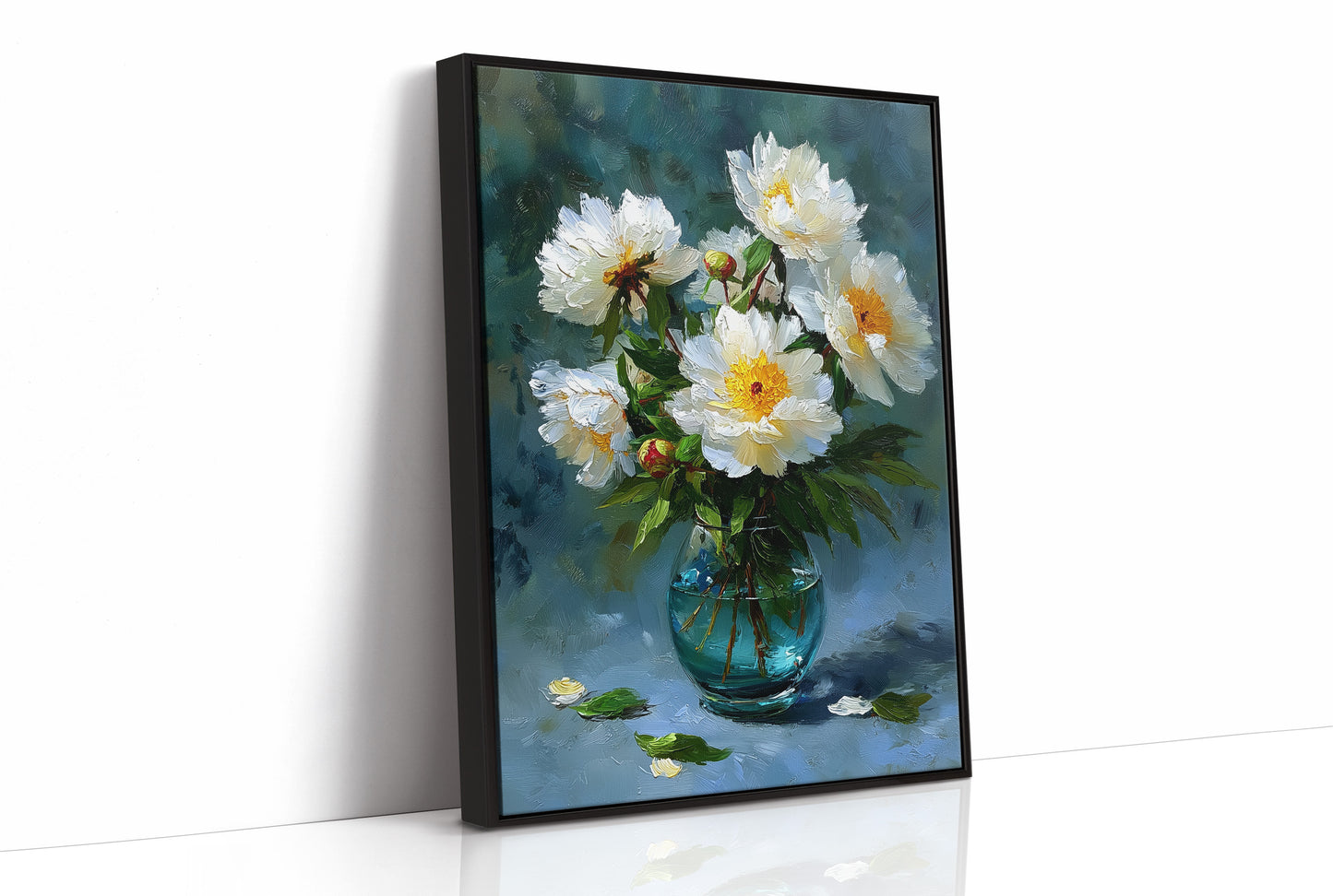 White Peonies on a Blue Afternoon